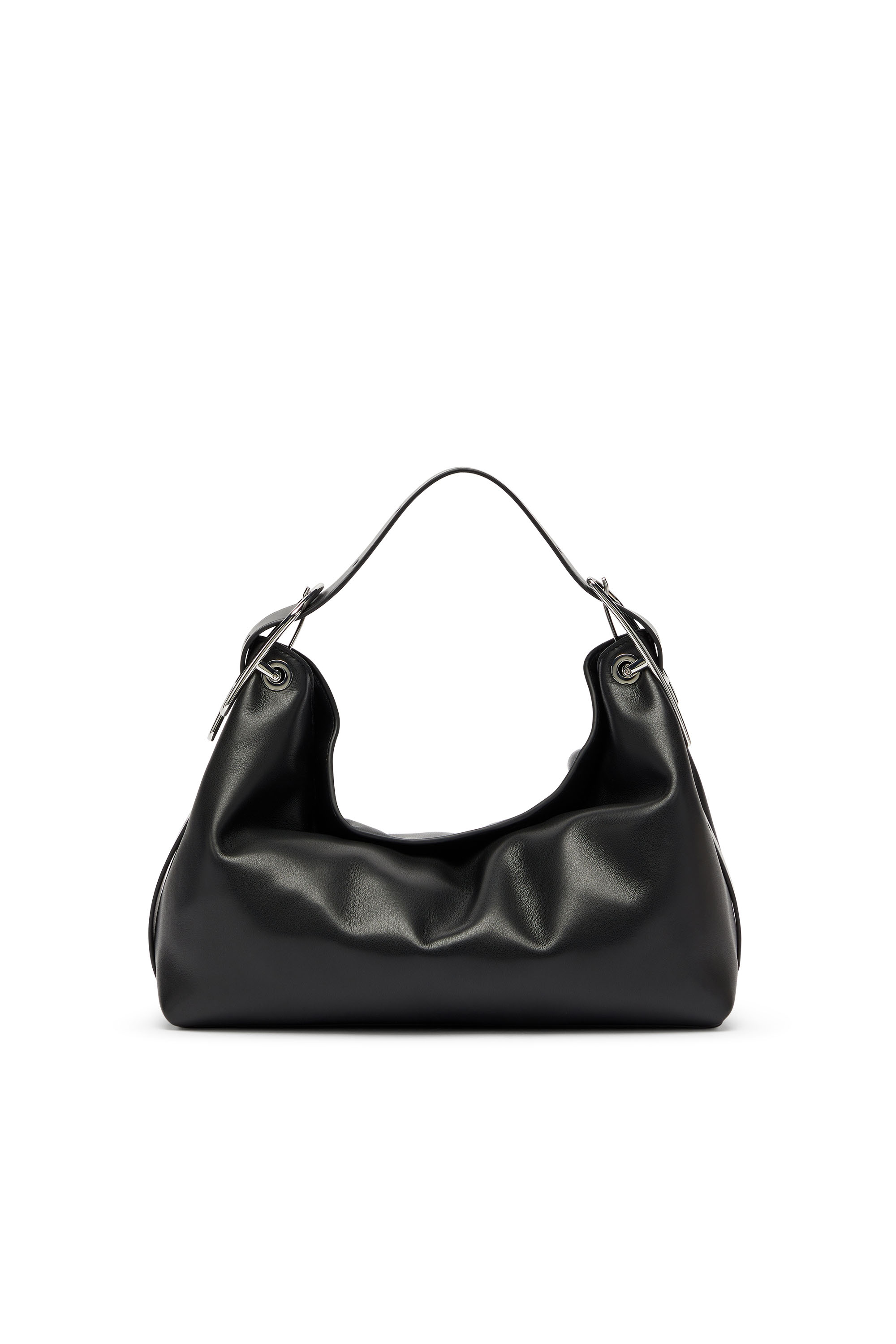 Diesel - D-LINE SHOULDER, D-Line-Borsa a spalla in pelle Donna in Nero - 3