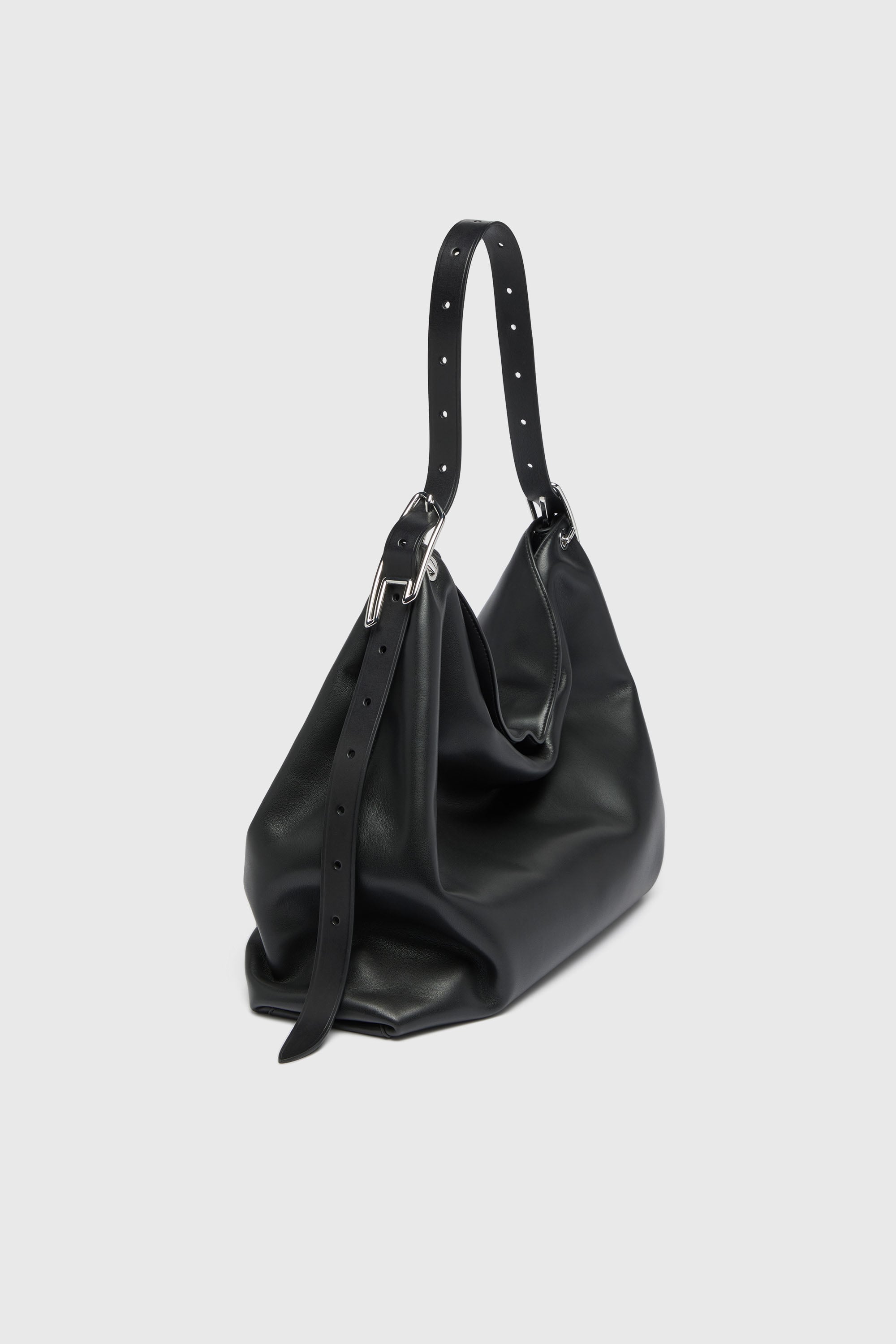 Diesel - D-LINE HOBO L, D-Line-Borsa hobo in pelle Donna in Nero - 1