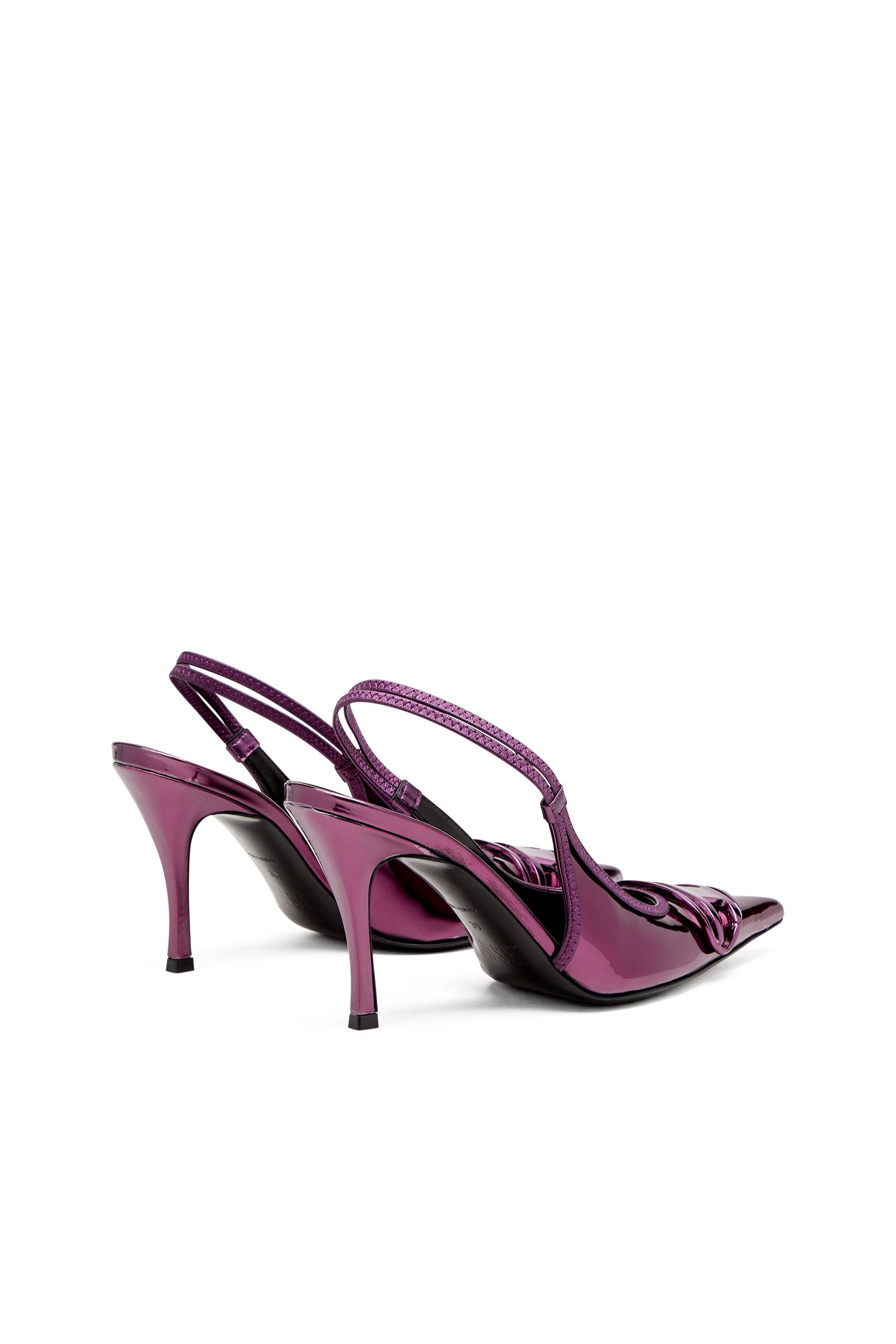 Diesel - D-VENUS SB, Woman's D-Venus-Slingback pumps with mirror finish in Dark Violet - 3