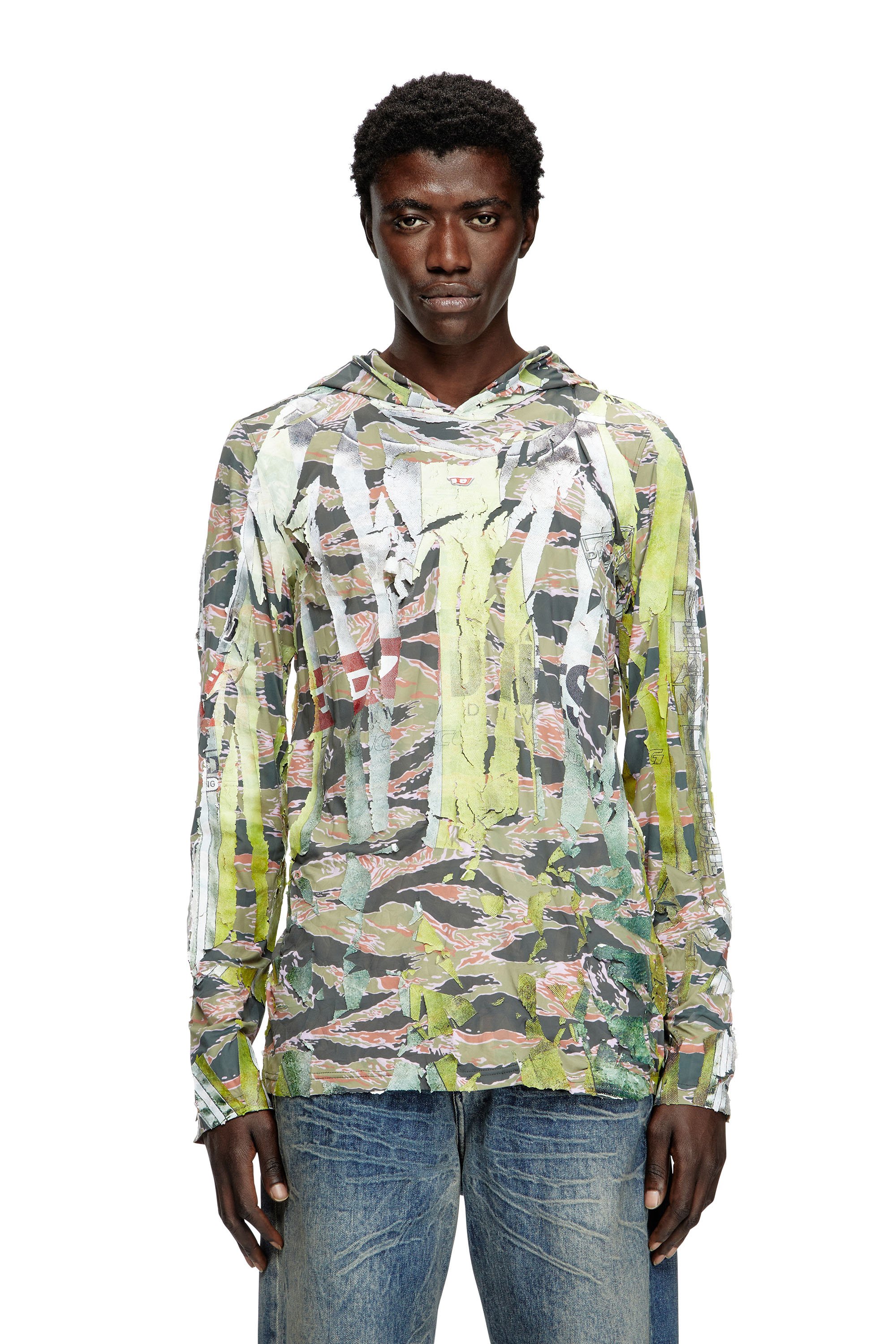 Diesel - T-GILLIS, Hoodie effetto camouflage spezzato Unisex in Multicolor - 1