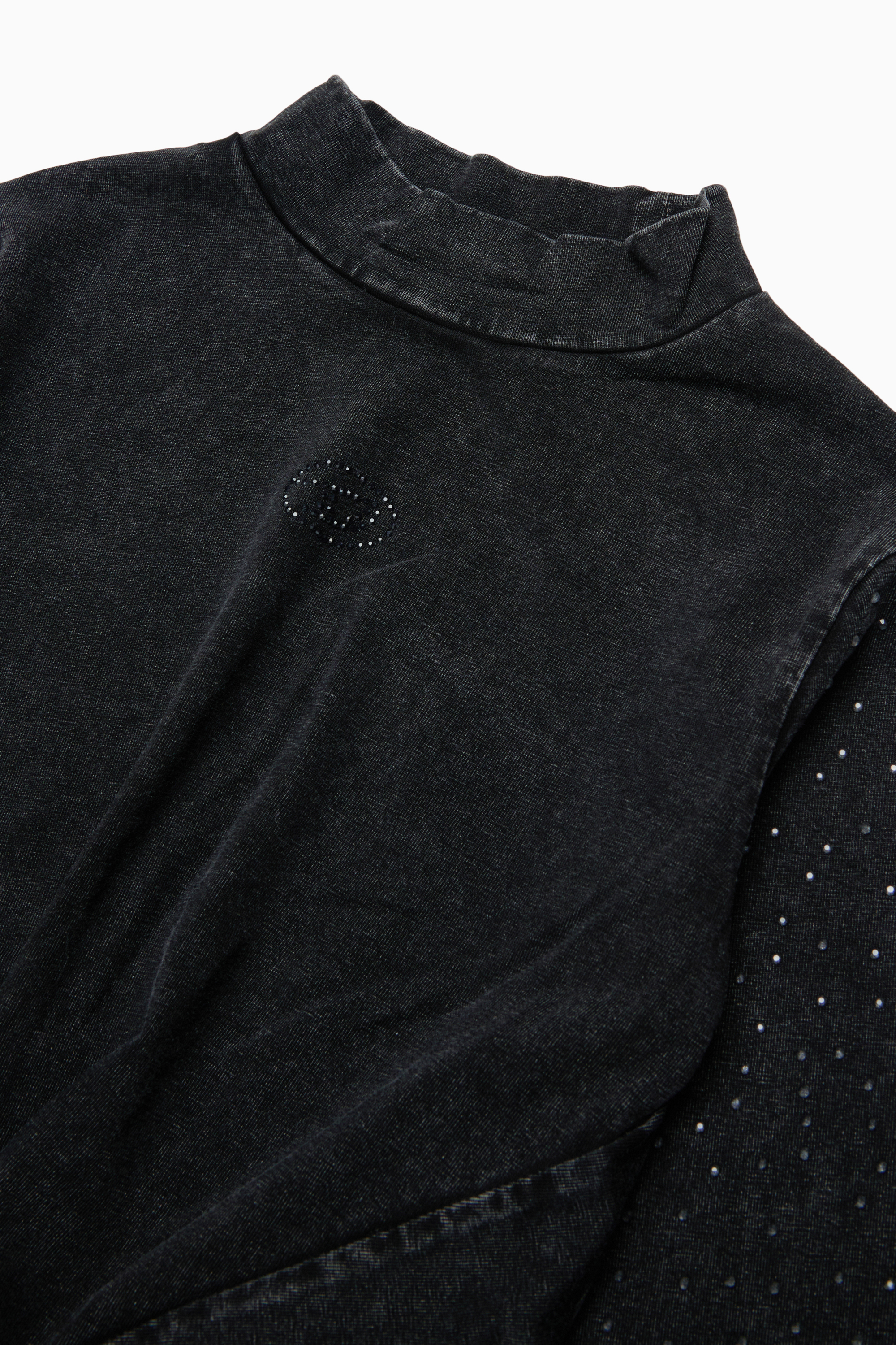 Diesel - TKNOT, Top con orlo twist e strass Donna in Nero - 3