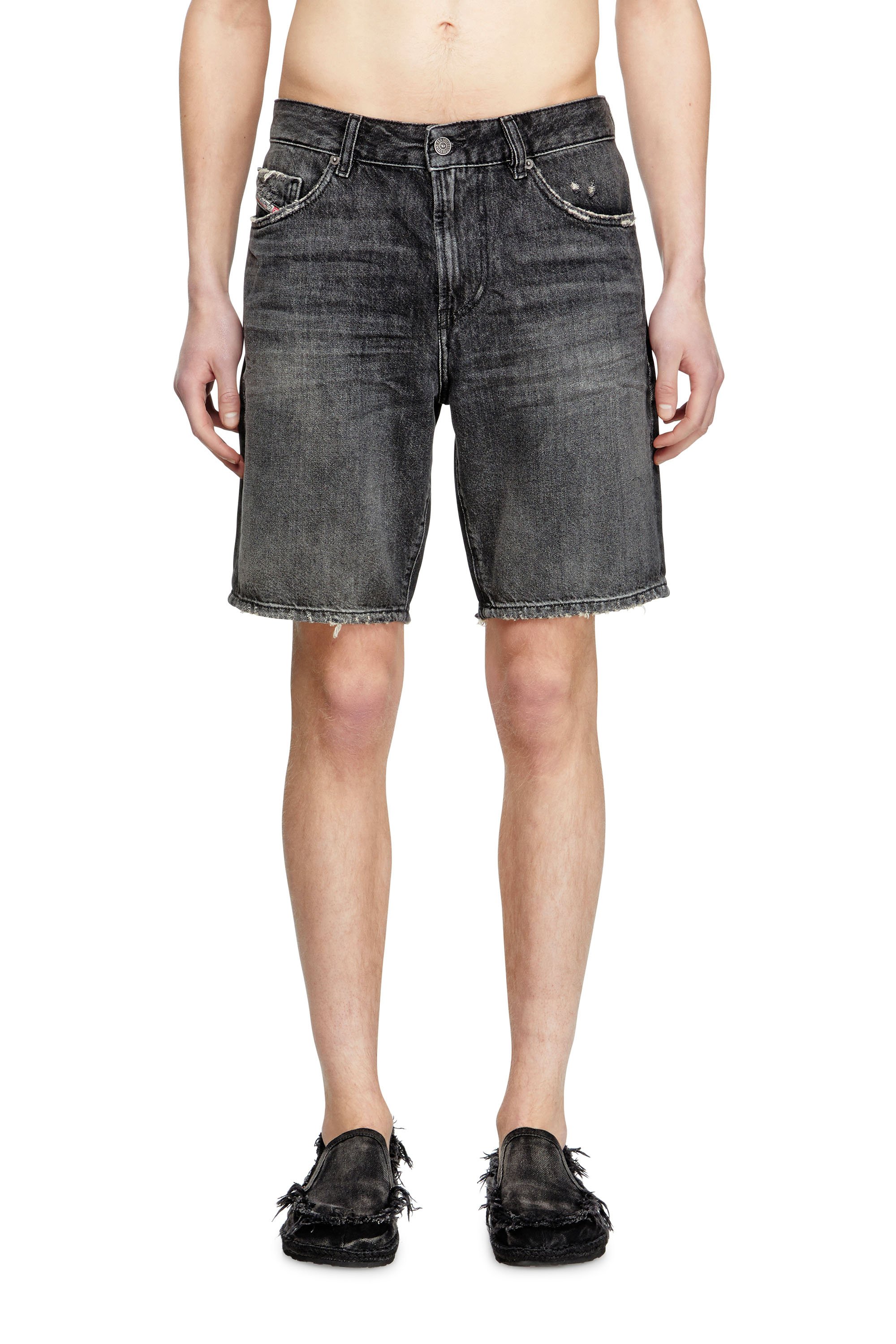 Diesel - D-FIN, Short slim in denim Uomo in Nero - 1