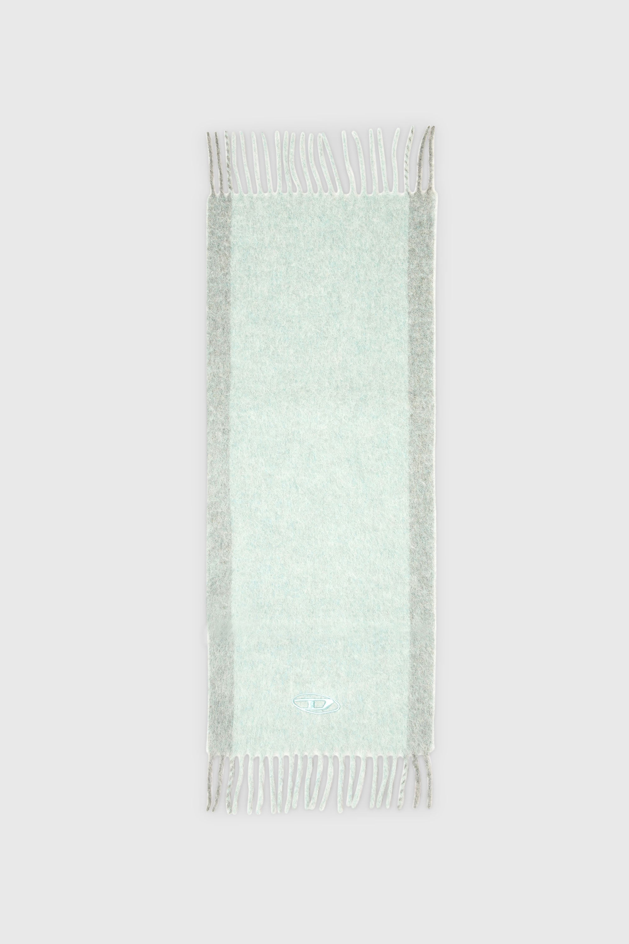 Diesel - S-OLID, Sciarpa in misto lana con righe a contrasto Uomo in Verde - 2