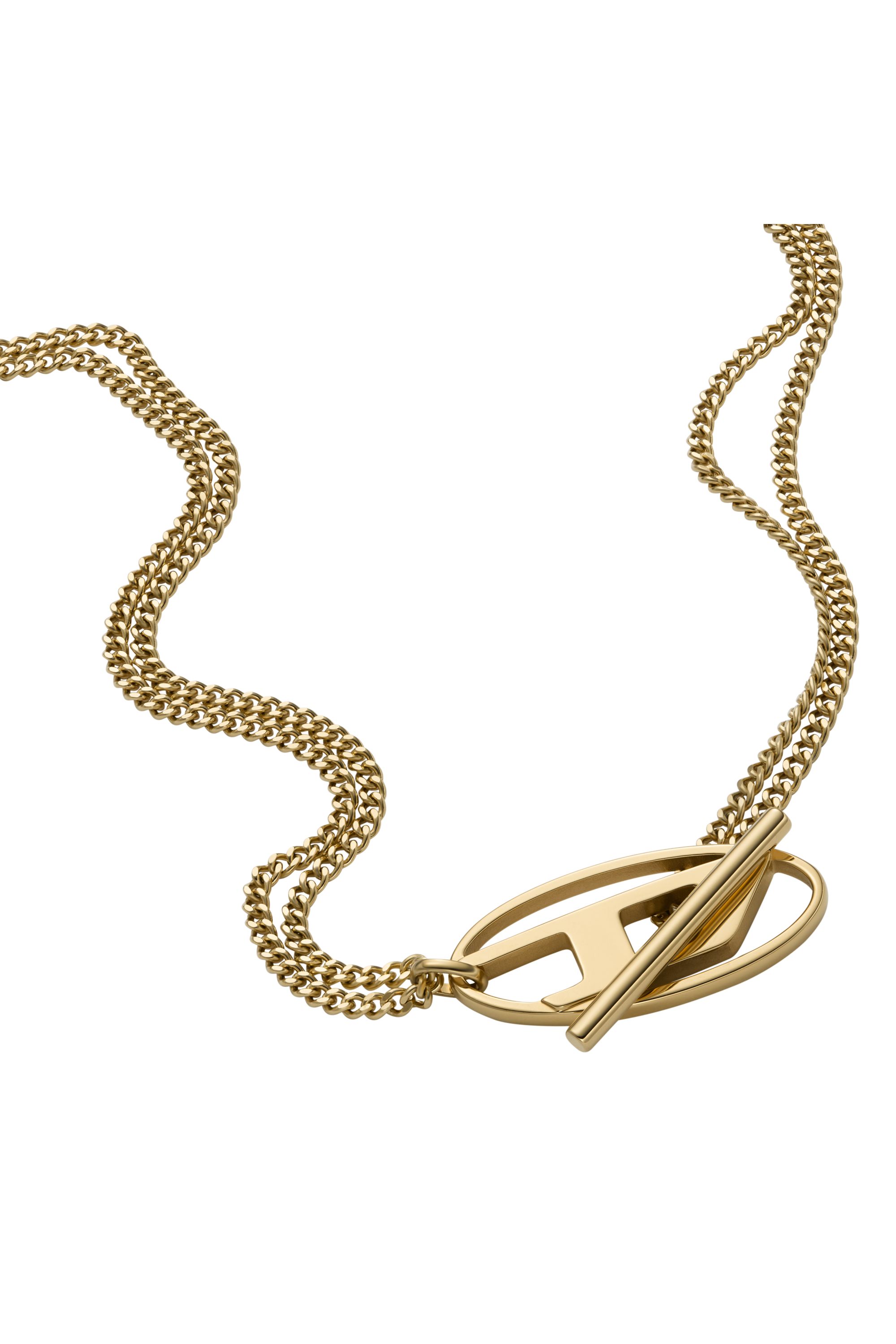 Diesel - DX1567710 JEWEL, Unisex's Gold-Tone Stainless Steel Chain Necklace in Gold - 1