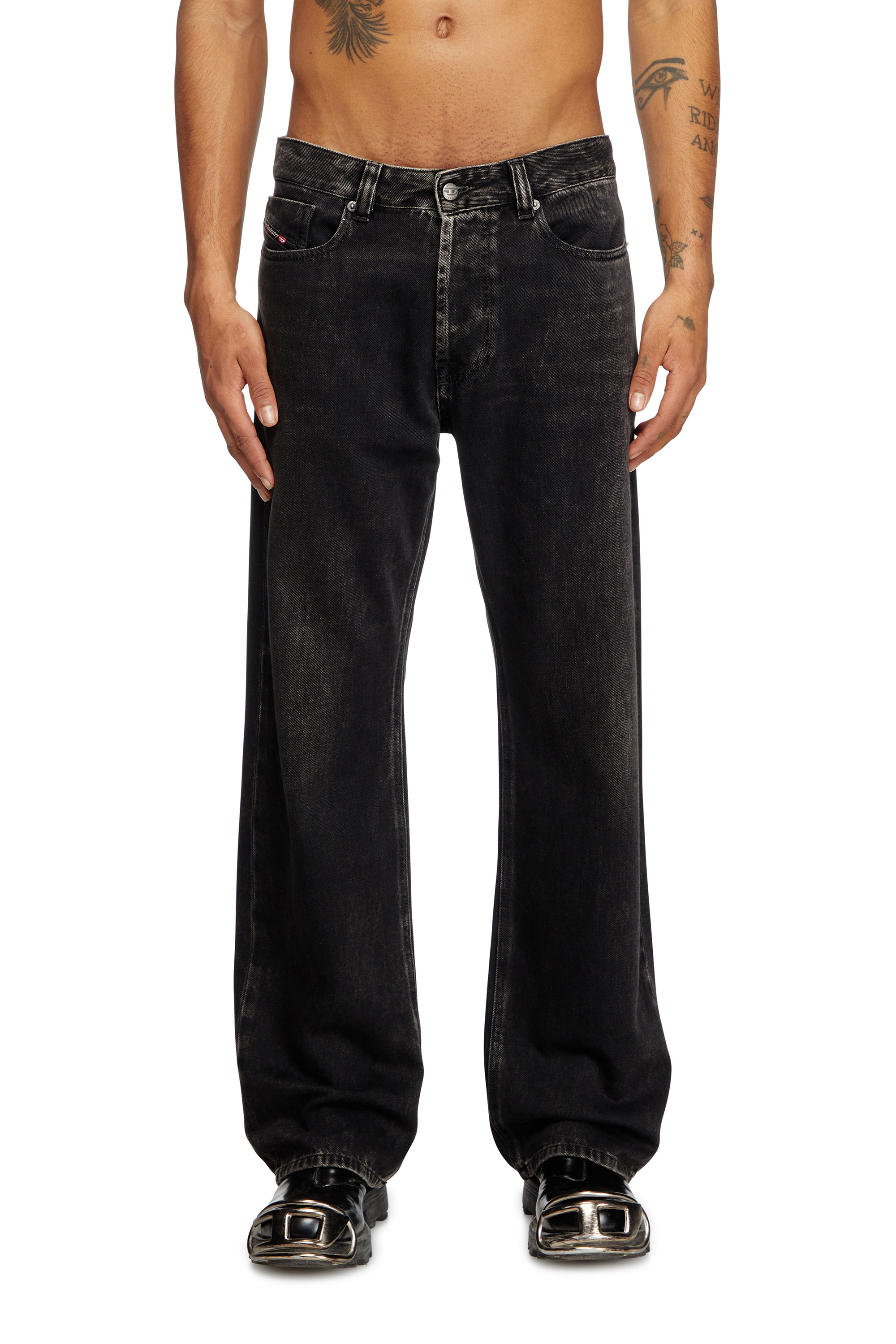 Diesel - Relaxed Jeans 1980 D-Eeper 09J96 Uomo, Nero/Grigio scuro - Image 1