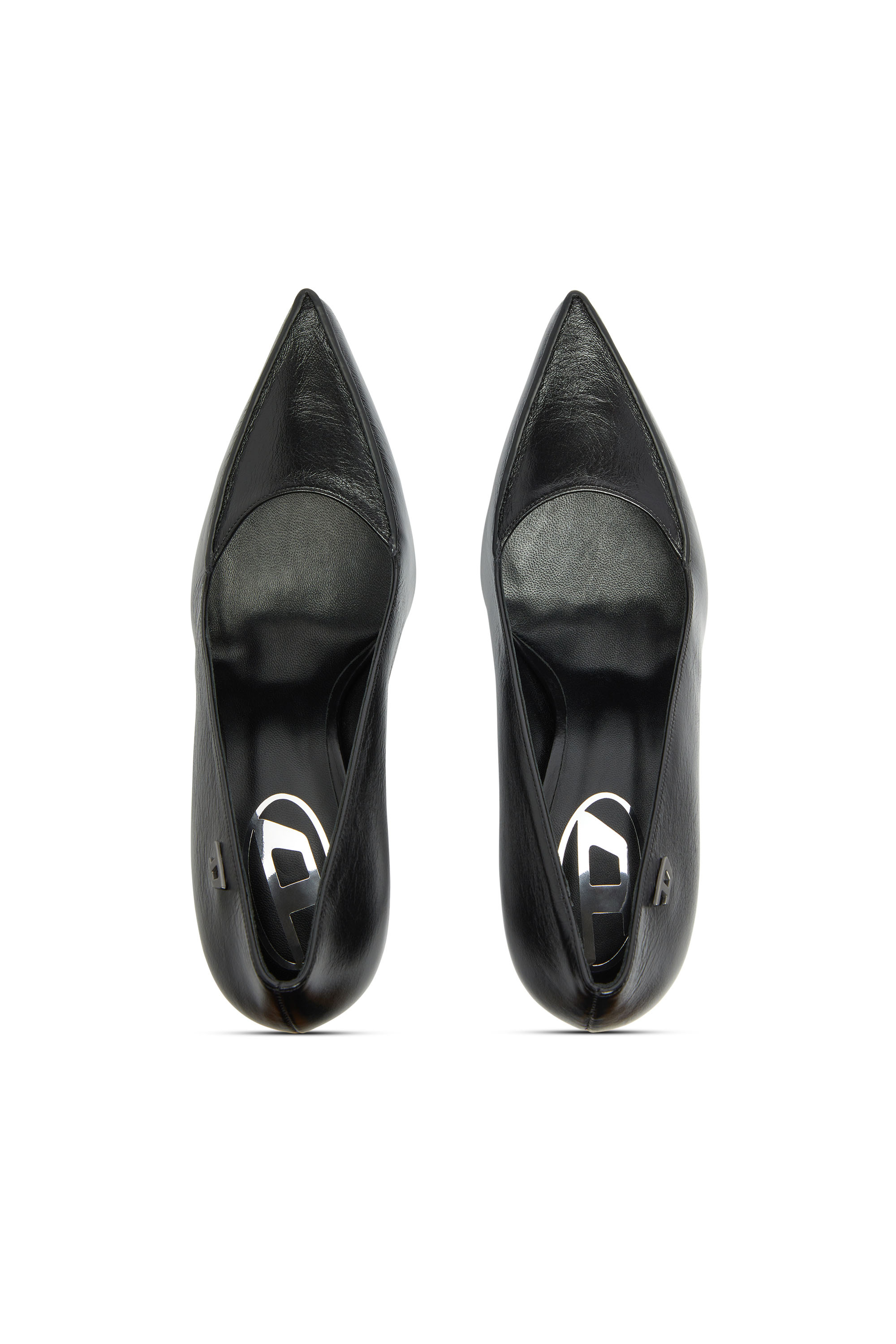 Diesel - D-LUCETTE-90-PUMP D, D-Lucette-D&eacute;collet&eacute; in pelle Donna in Nero - 4