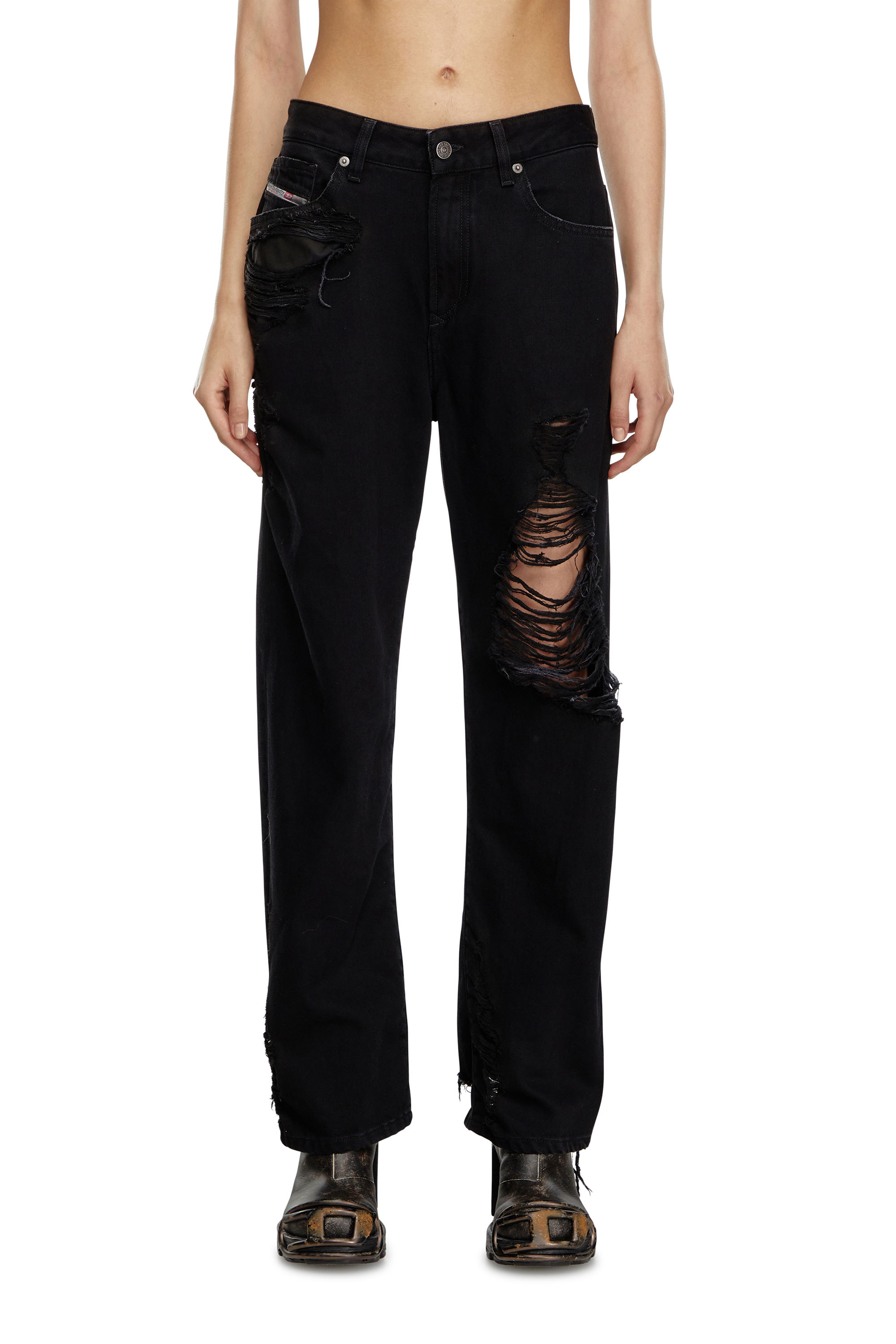 Regular Jeans 1999 D-Reggy 09K35, Nero/Grigio scuro Diesel - Regular Jeans 1999 D-Reggy 09K35 Donna, Nero/Grigio scuro - Image 3