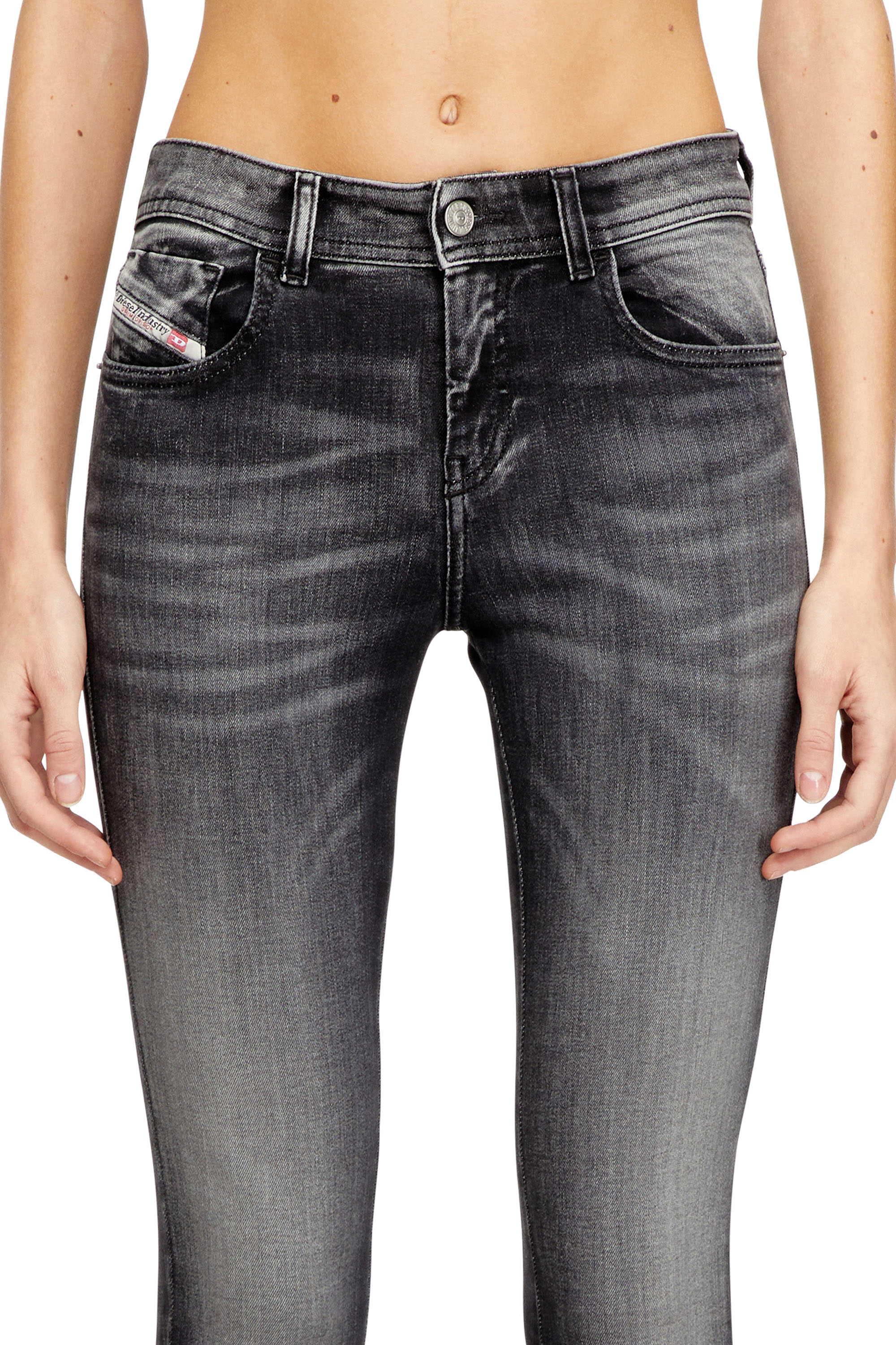 Diesel - Skinny Jeans 2017 Slandy 09K97 Donna, Nero/Grigio scuro - Image 4