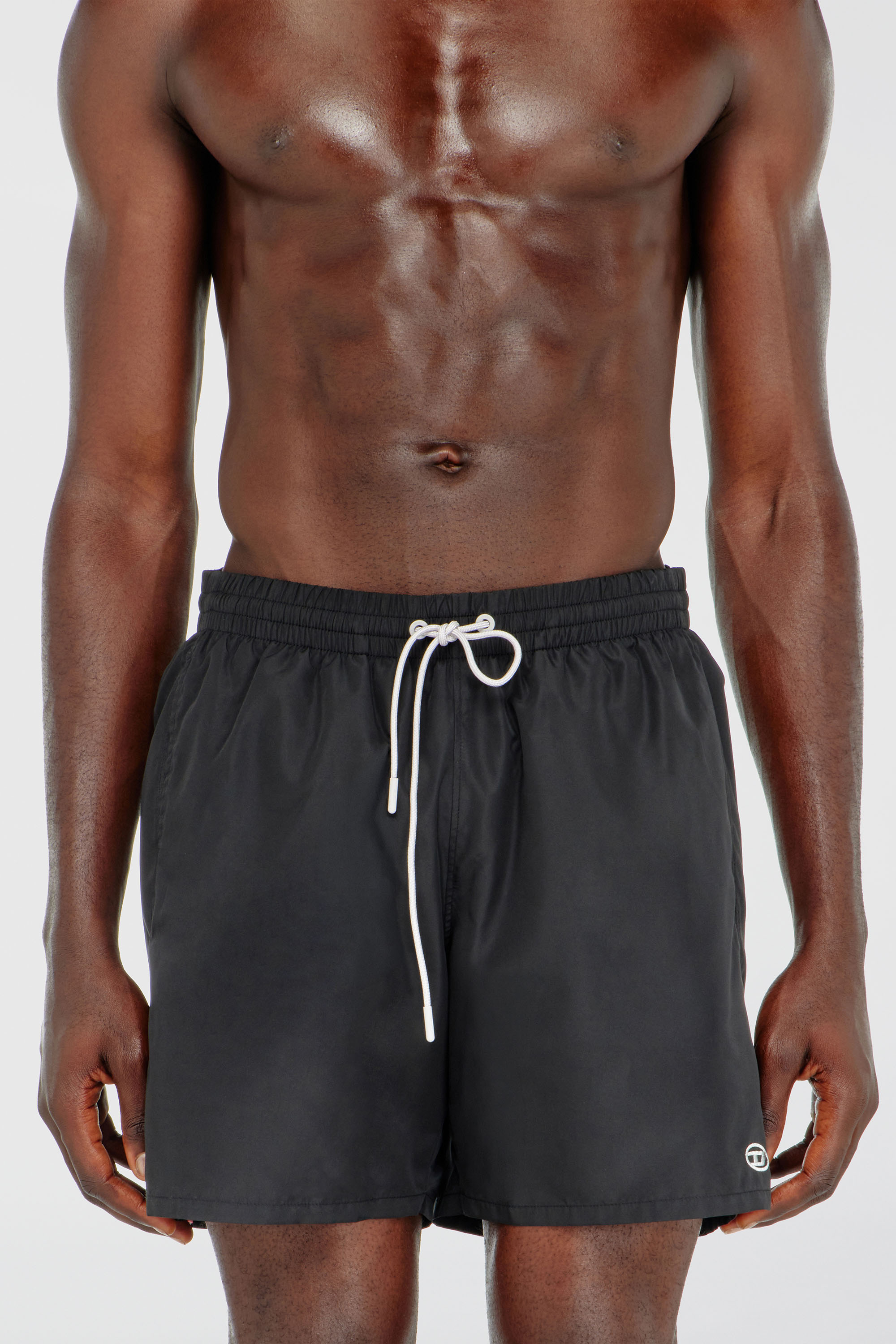 Diesel - GEORGE-41-UTLT, Costume da bagno con logo Oval D metallizzato Uomo in Nero - 1