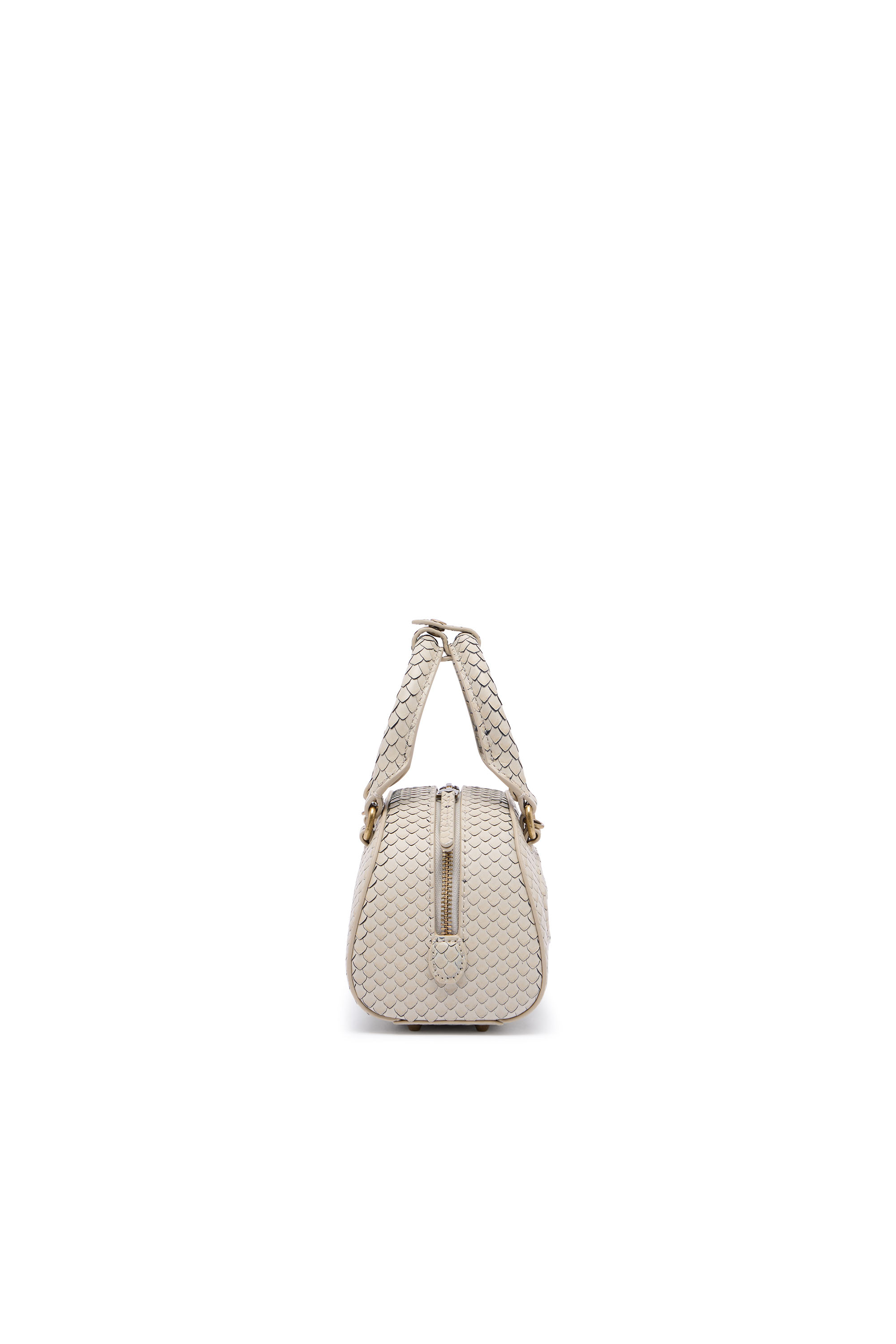Diesel - 1DR DOME CROSSBODY, 1DR Dome-Borsa bowling mini in pelle effetto snake Donna in Beige - 4