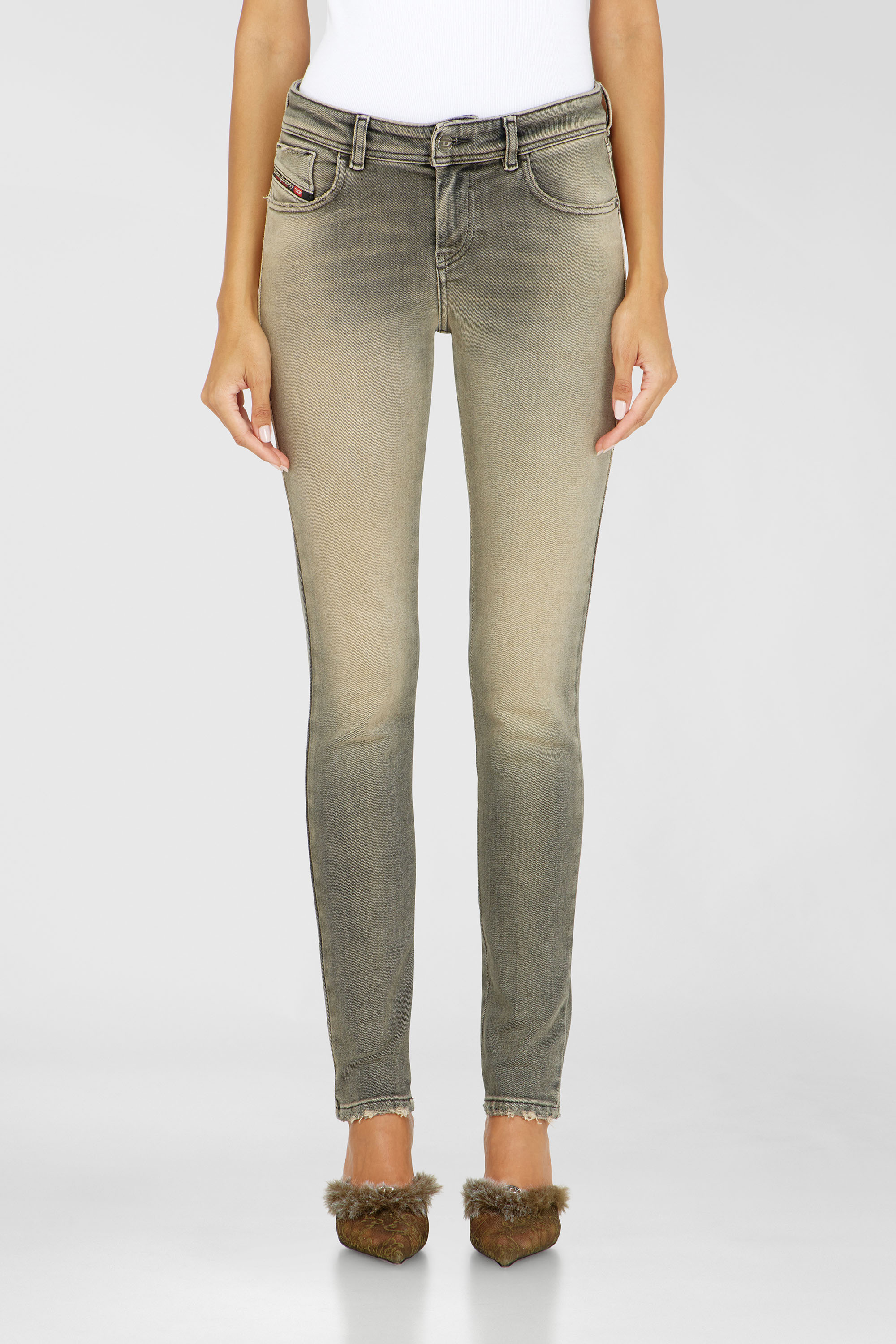 Diesel - Skinny Jeans 2017 Slandy 09P32 Donna, Grigio - Image 4
