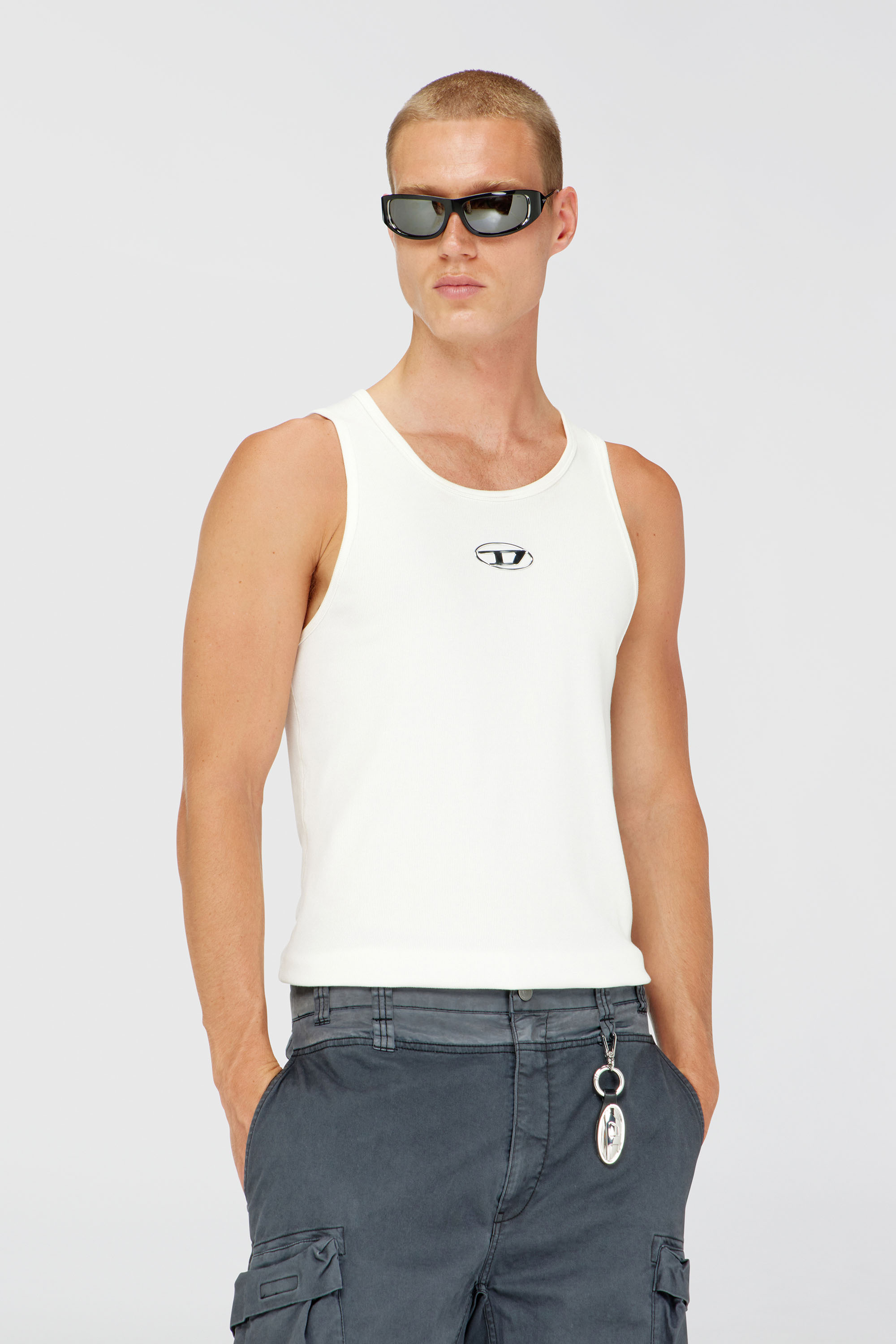 Diesel - T-LIFTY-IOD, Canotta in cotone con logo Uomo in Bianco - 1