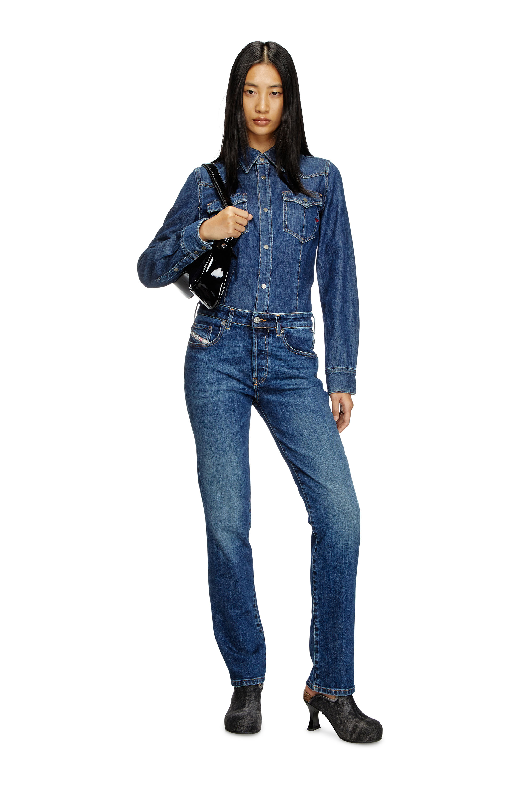 Diesel - DE-WAVES, Camicia Western in denim Donna in Blu - 1