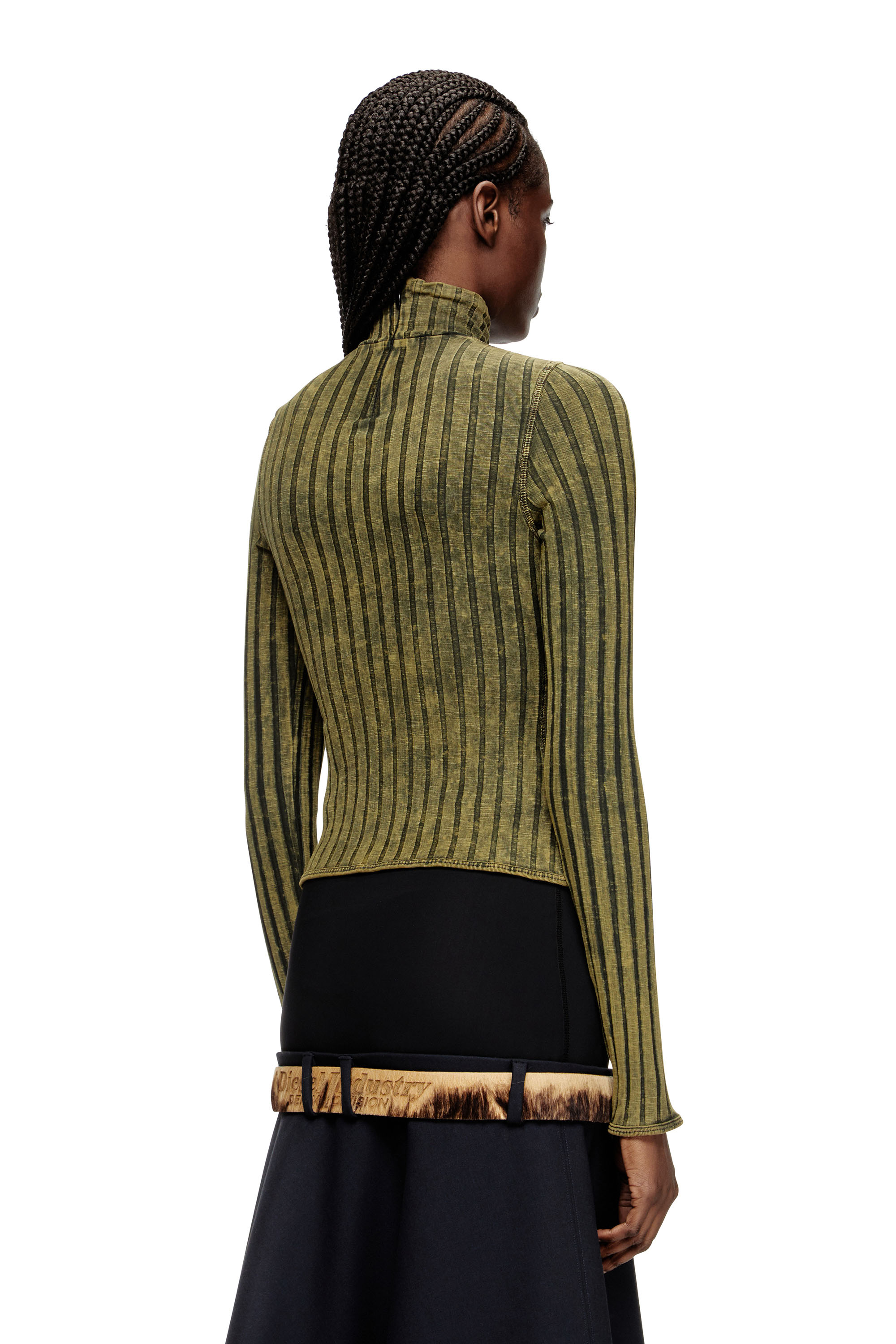 Diesel - T-CLAWA, Maglia in jersey trattato e lavorato a costa ampia Donna in Verde - 4