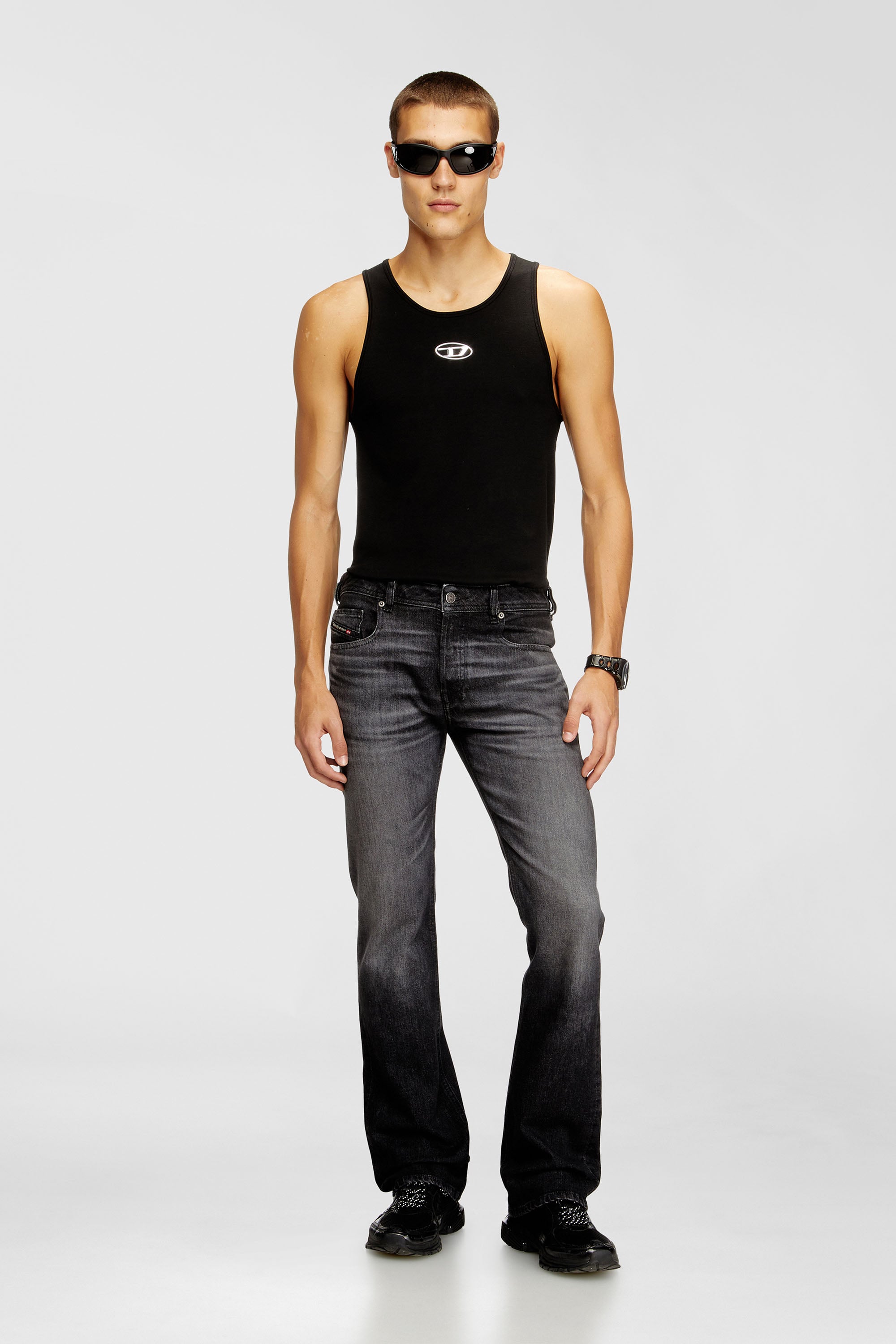 Diesel - Bootcut Jeans 2007 Zatiny 09N48 Uomo, Nero/Grigio scuro - Image 2