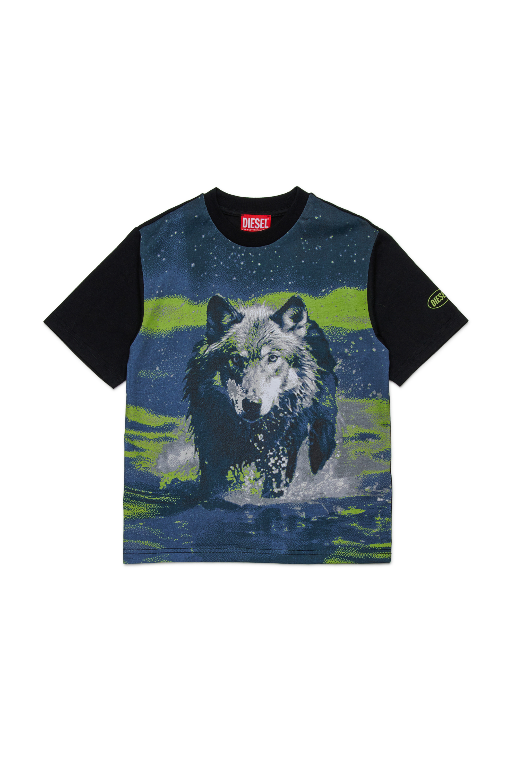 Diesel - TAZIO OVER, T-shirt in cotone con stampa Uomo in Nero - 1