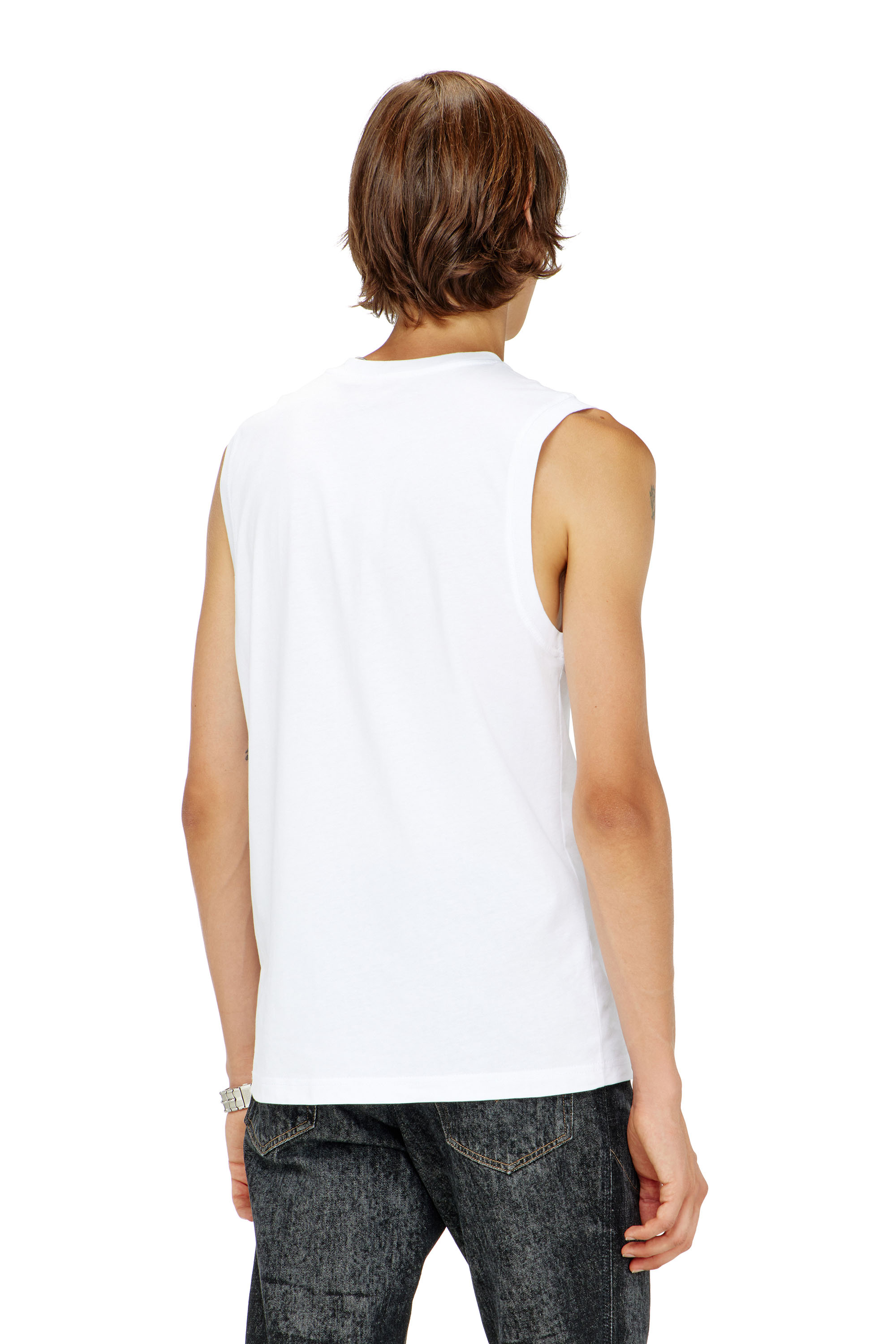 Diesel - T-ISCO-DIV, Canotta con stampa logo sul petto Uomo in Bianco - 4