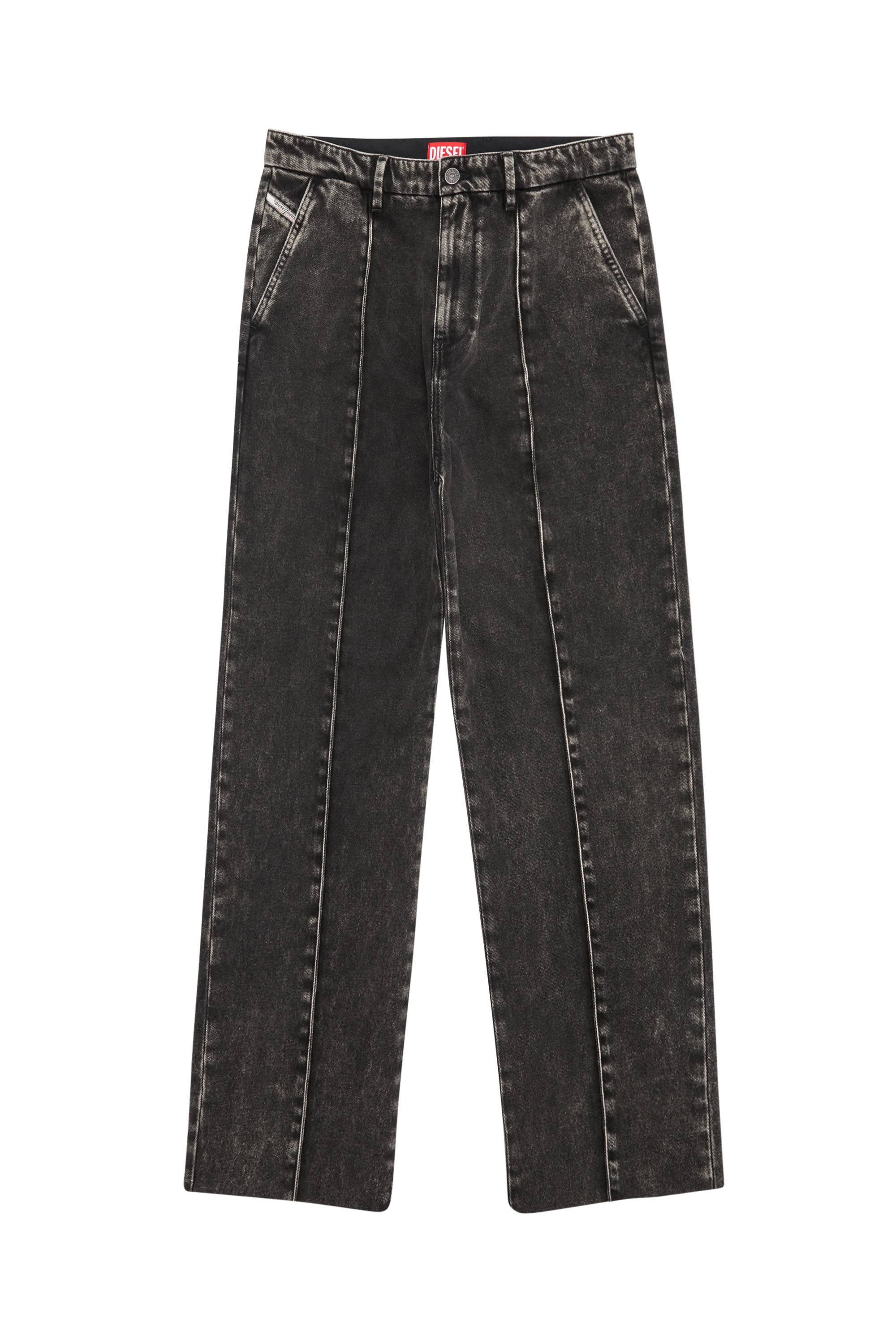Diesel - Straight Jeans D-Chino-Work 09B87, Nero/Grigio scuro - Image 6