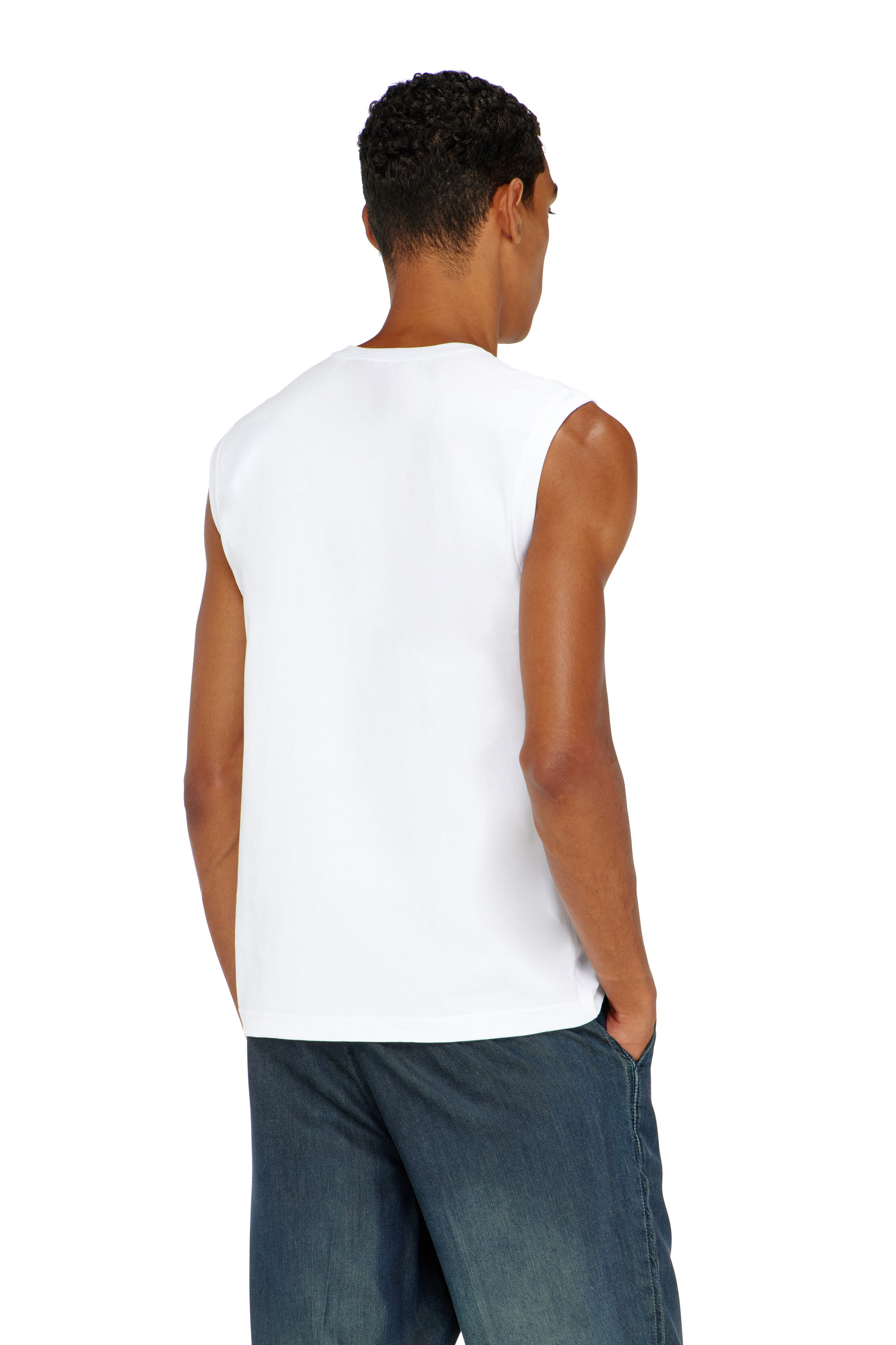 Diesel - T-BISCO-OD, Canotta con Oval D metallizzato Uomo in Bianco - 4