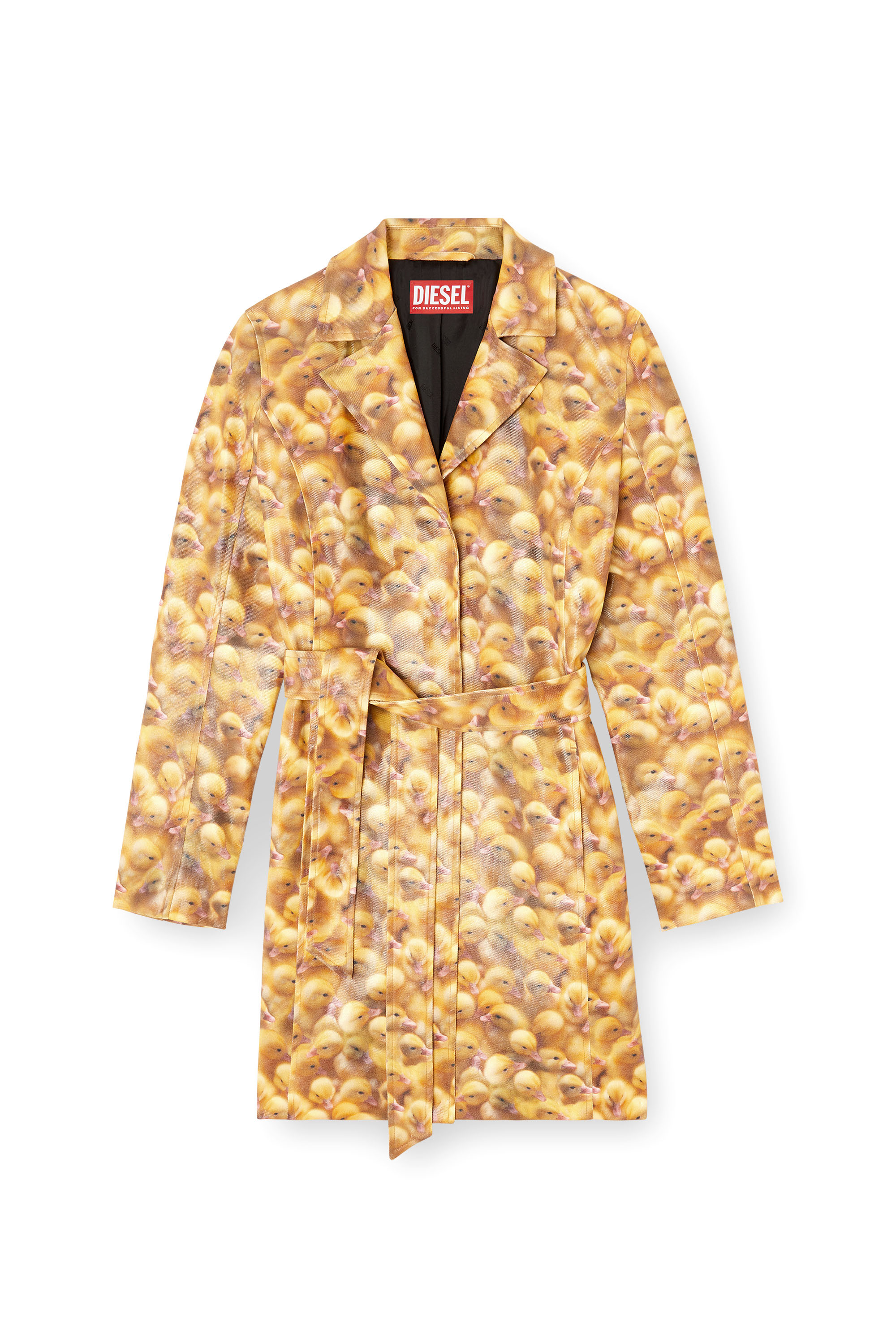 Diesel - G-OJI, Trench con stampa paperelle Donna in Giallo - 2