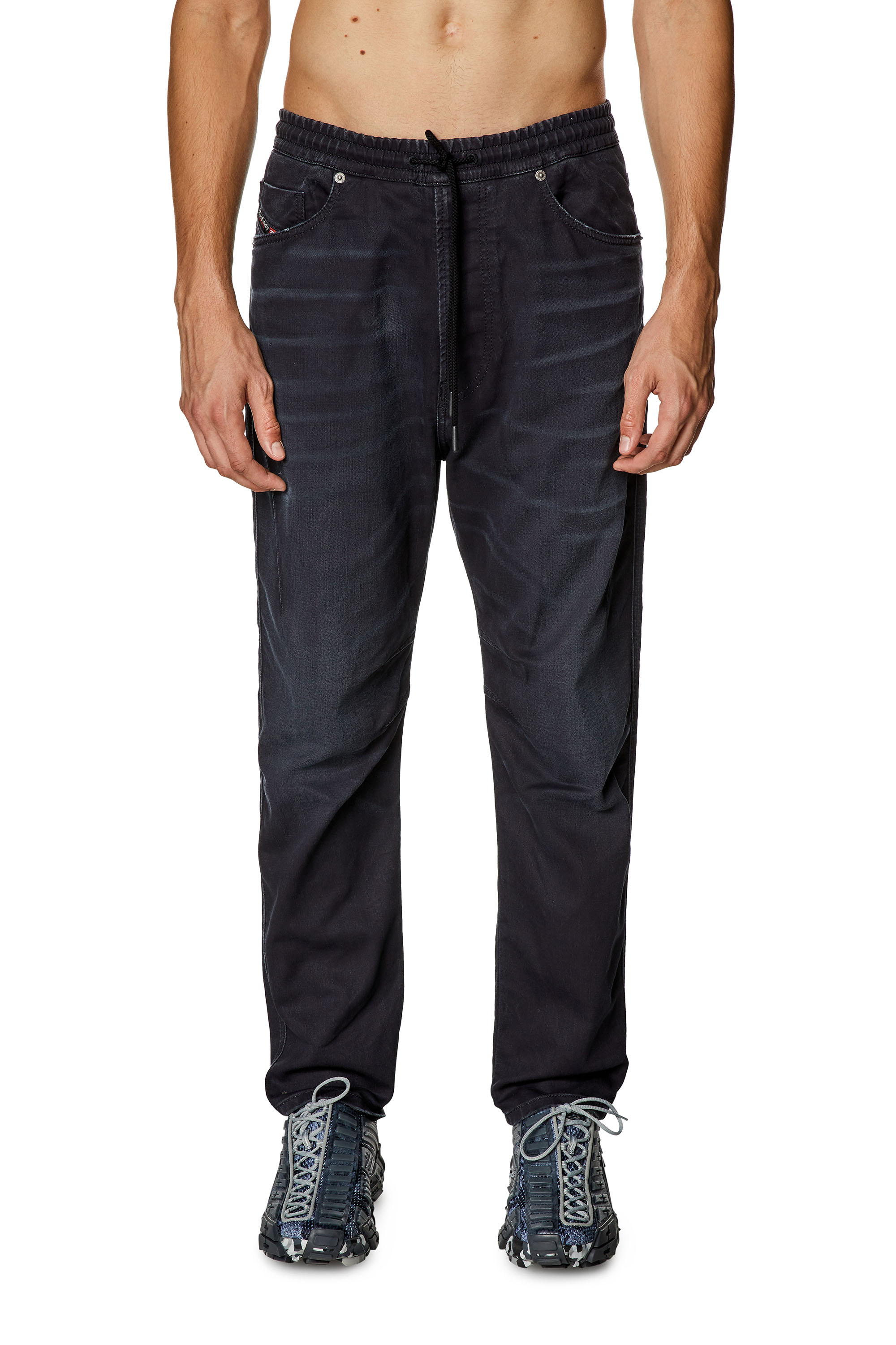 Diesel - Tapered 2040 D-Amage Joggjeans® 068HR, Nero/Grigio scuro - Image 1