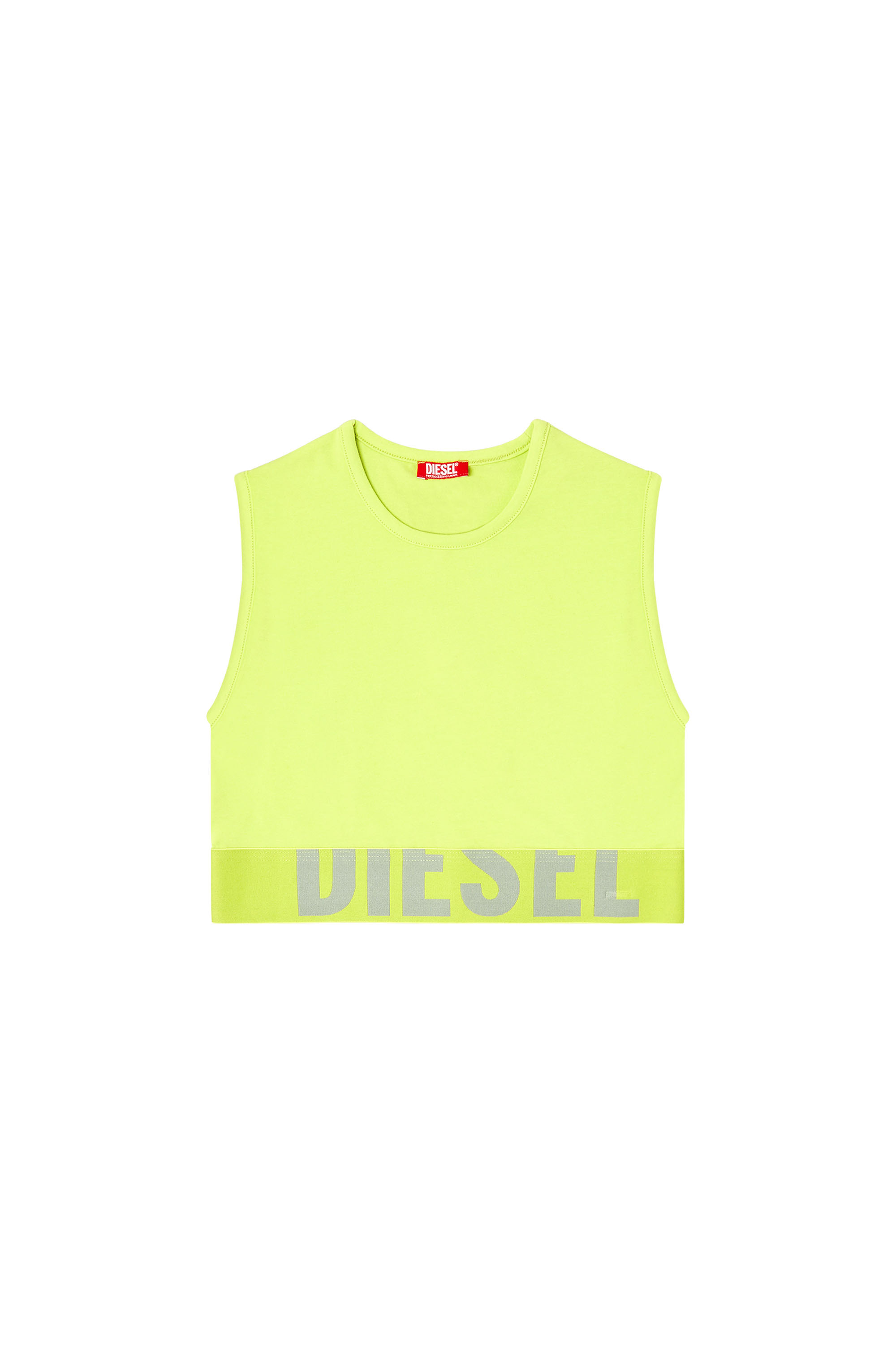 Diesel - ADA-D-POP, Crop top con logo tagliato Donna in Verde - 3