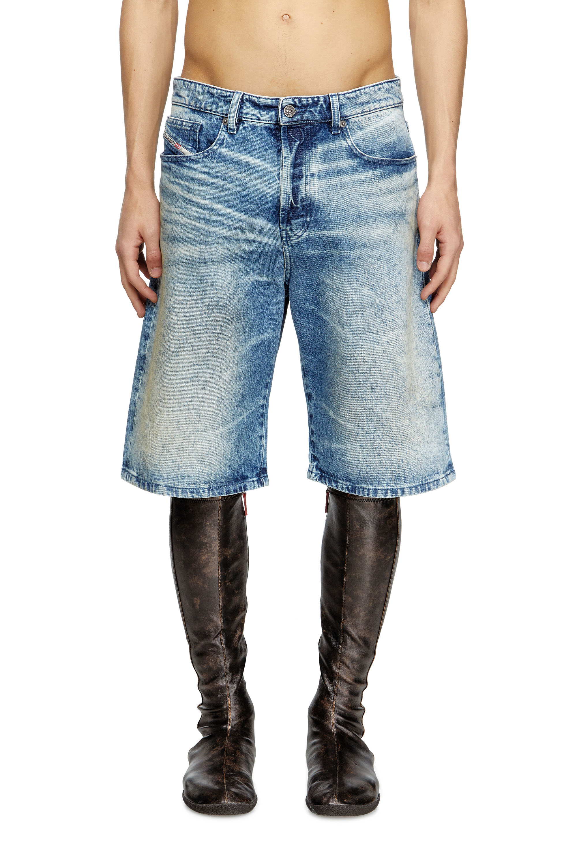 Diesel - D-RIXFORD-S, Short in denim con stampa DJ Uomo in Blu - 3