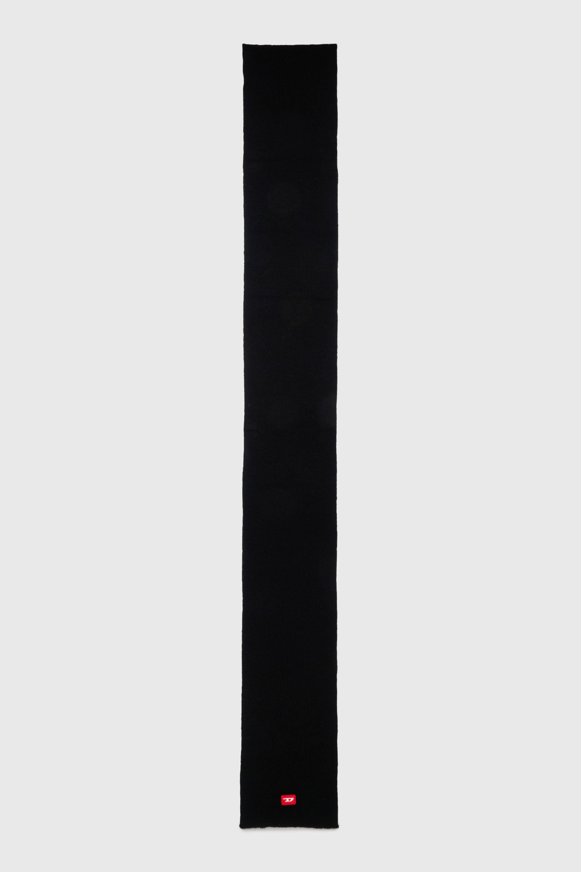 Diesel - RLOT, Sciarpa in misto lana con patch logo D Unisex in Nero - 2