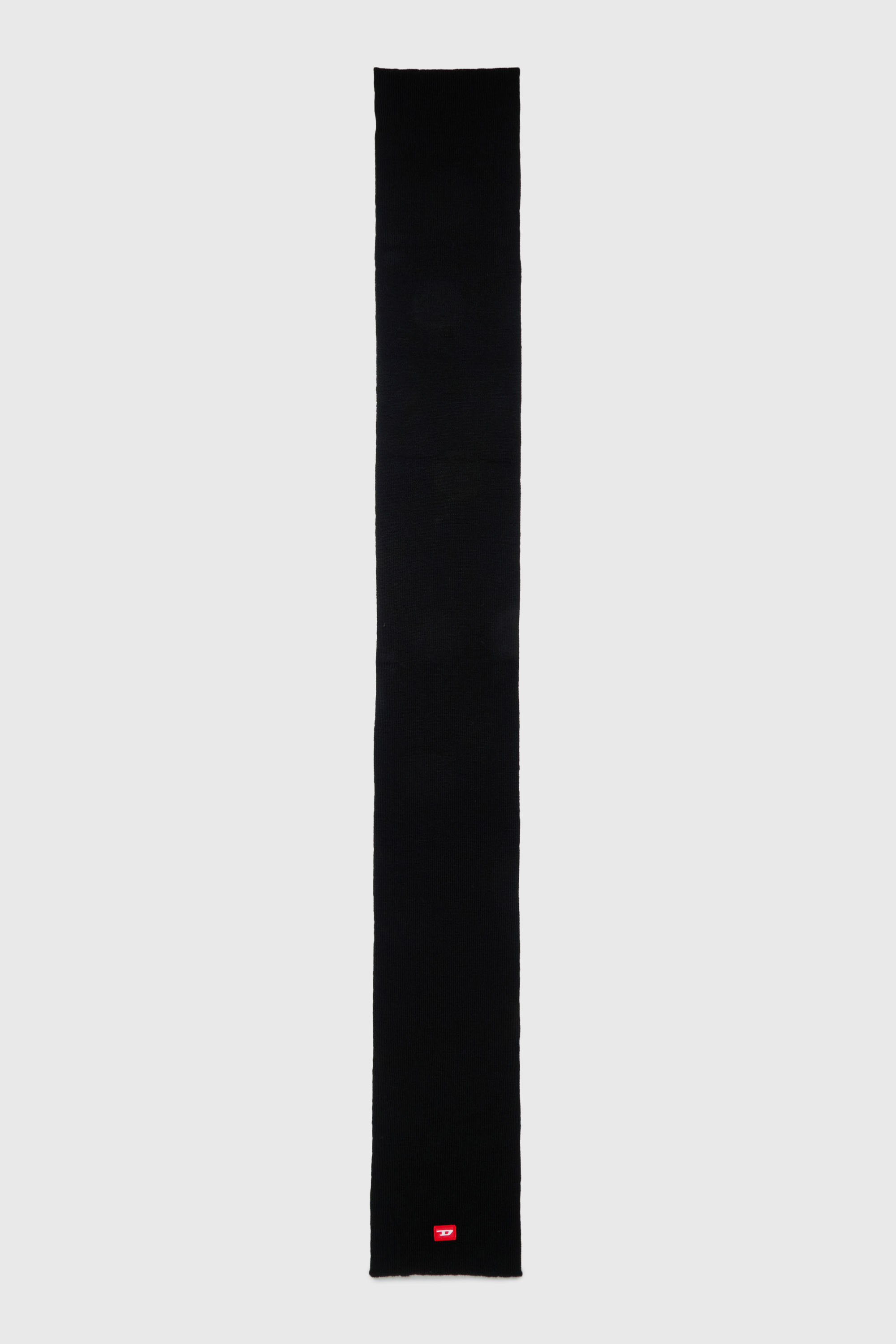 Diesel - RLOT, Sciarpa in misto lana con patch logo D Unisex in Nero - 2