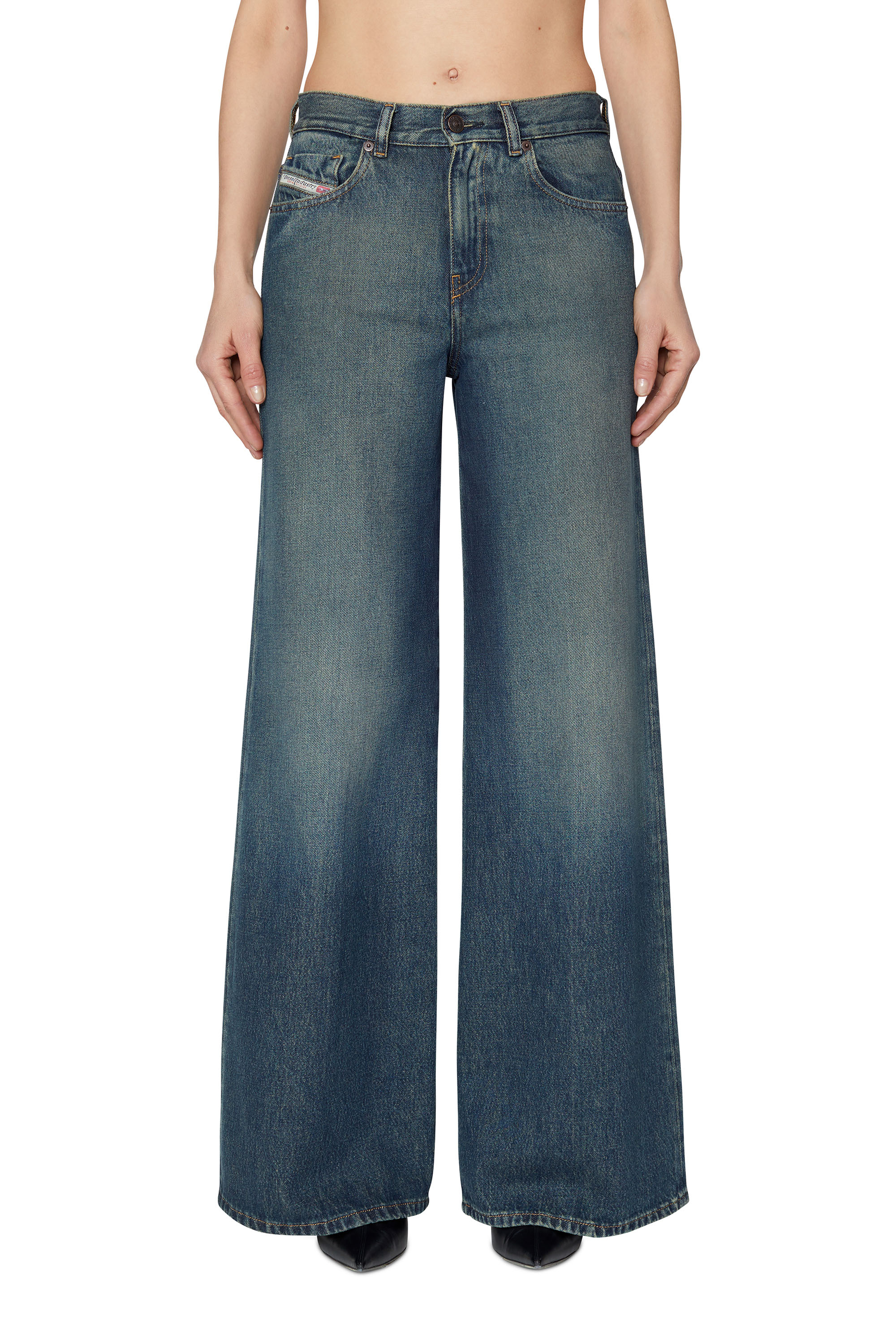 Diesel - 1978 D-AKEMI 09C04 Bootcut and Flare Jeans, Blu Scuro - Image 1