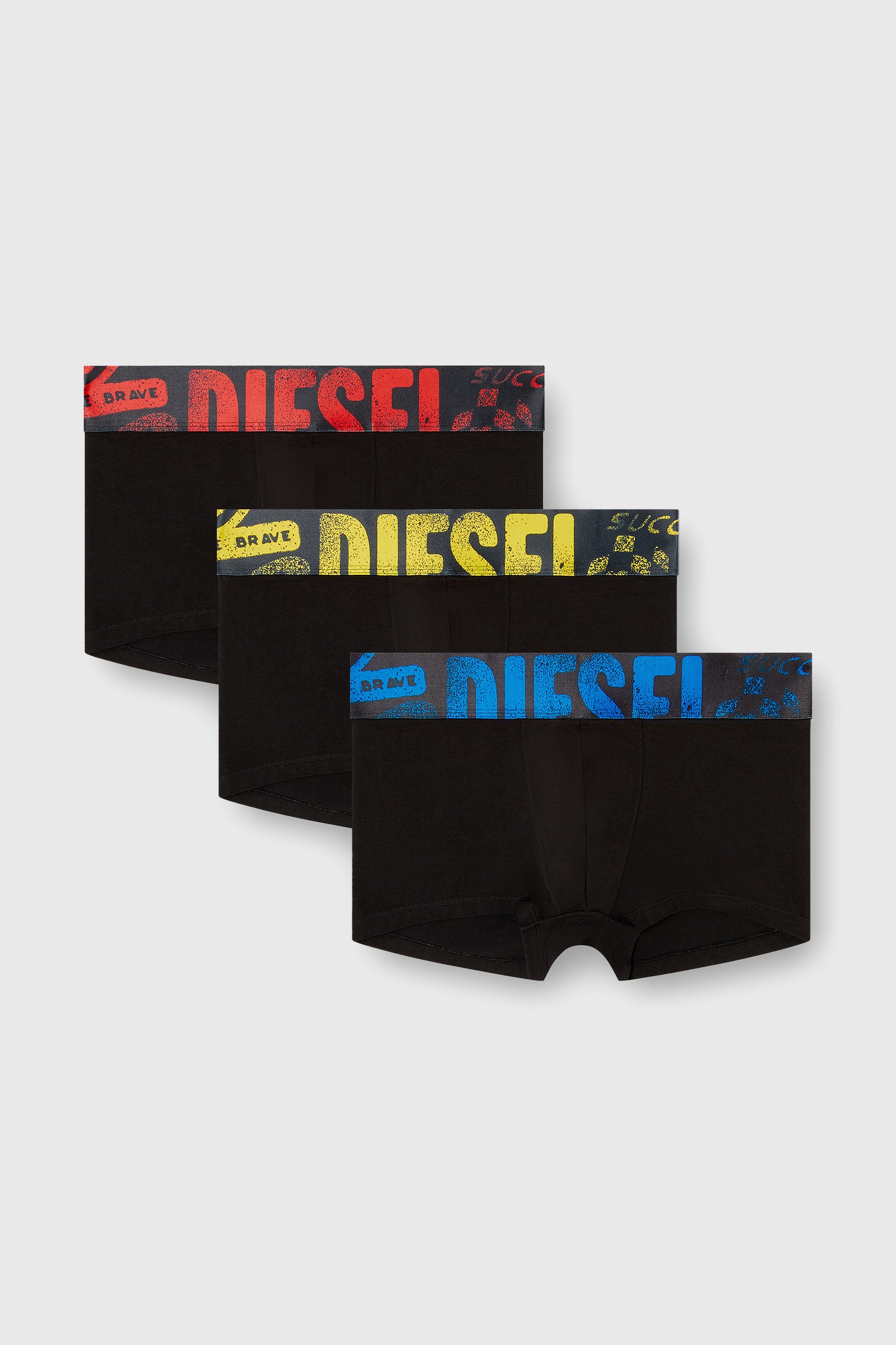 Diesel - UMBX-DAMIENTHREEPACK-5.5EL, Set da tre boxer stretch con logo multicolore Uomo in Multicolor - 1