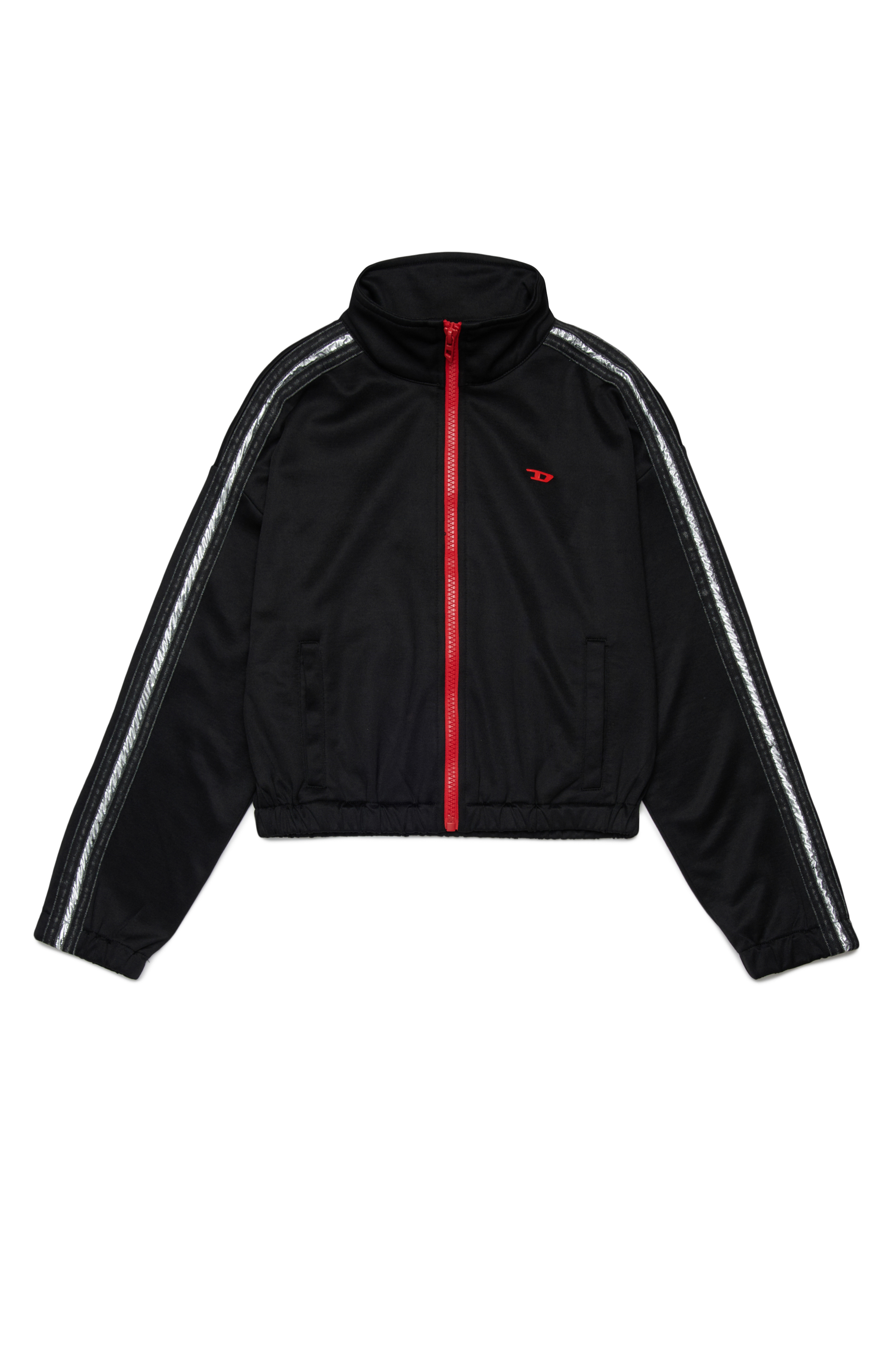 Diesel - STREET, Felpa corta con zip a contrasto Donna in Nero - 1