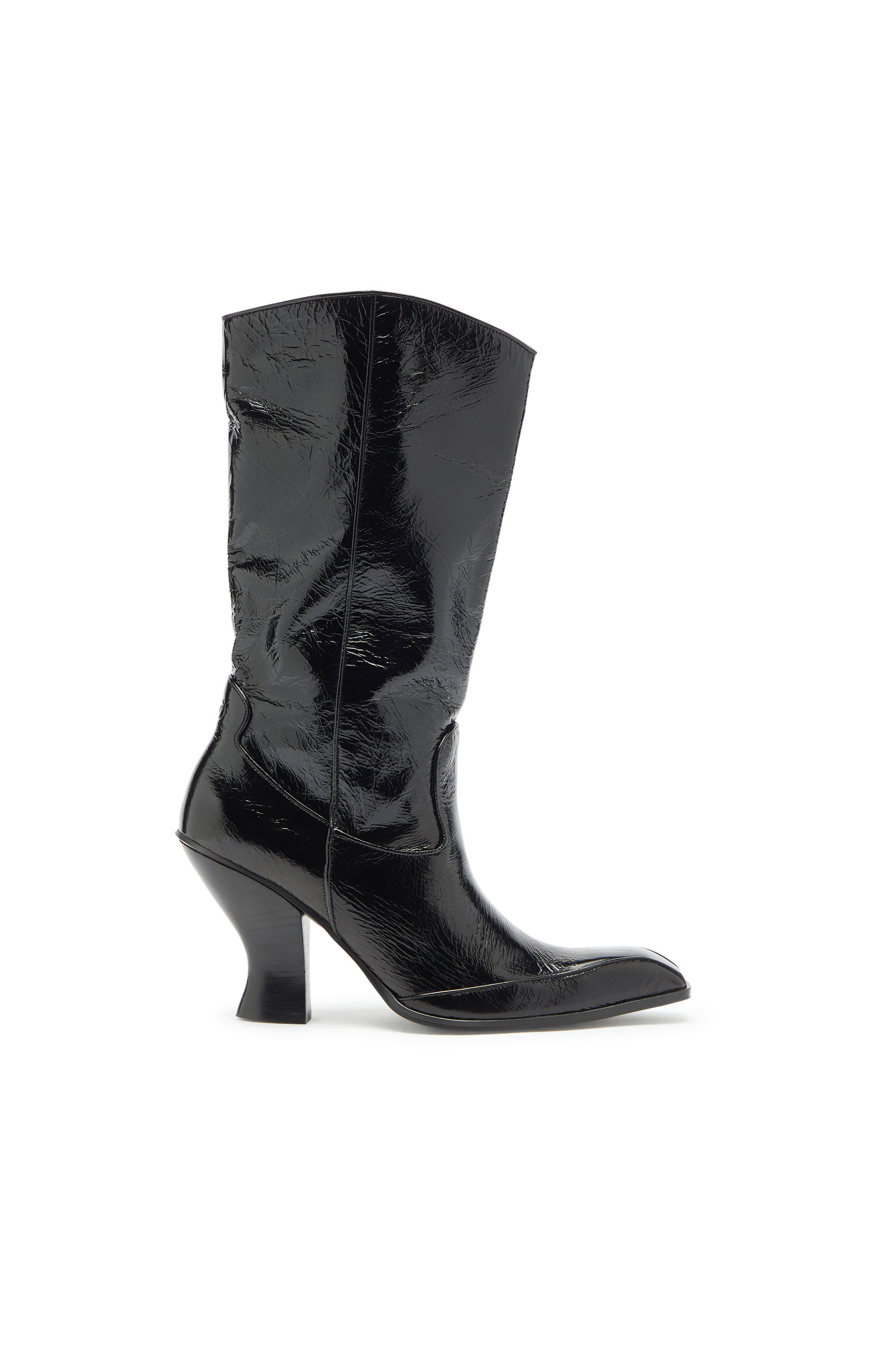 Diesel - D-LUFFY-75-TUBE, D-Luffy - Stivali al ginocchio in vernice Donna in Nero - 1