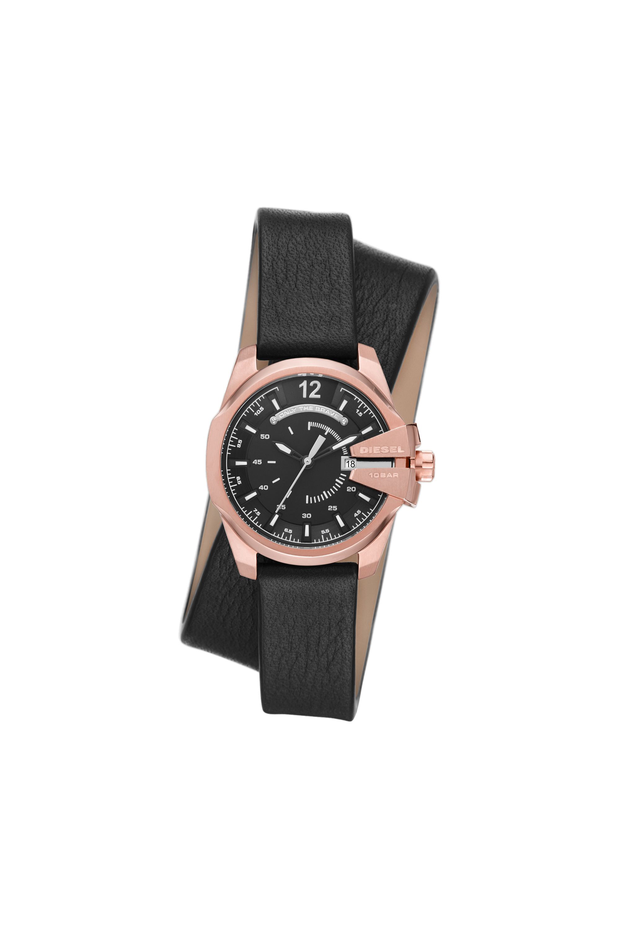 Diesel - DZ5601, Orologio Baby Chief con tre lancette, finestrella con data e cinturino in pelle nera Donna in Multicolor - 1