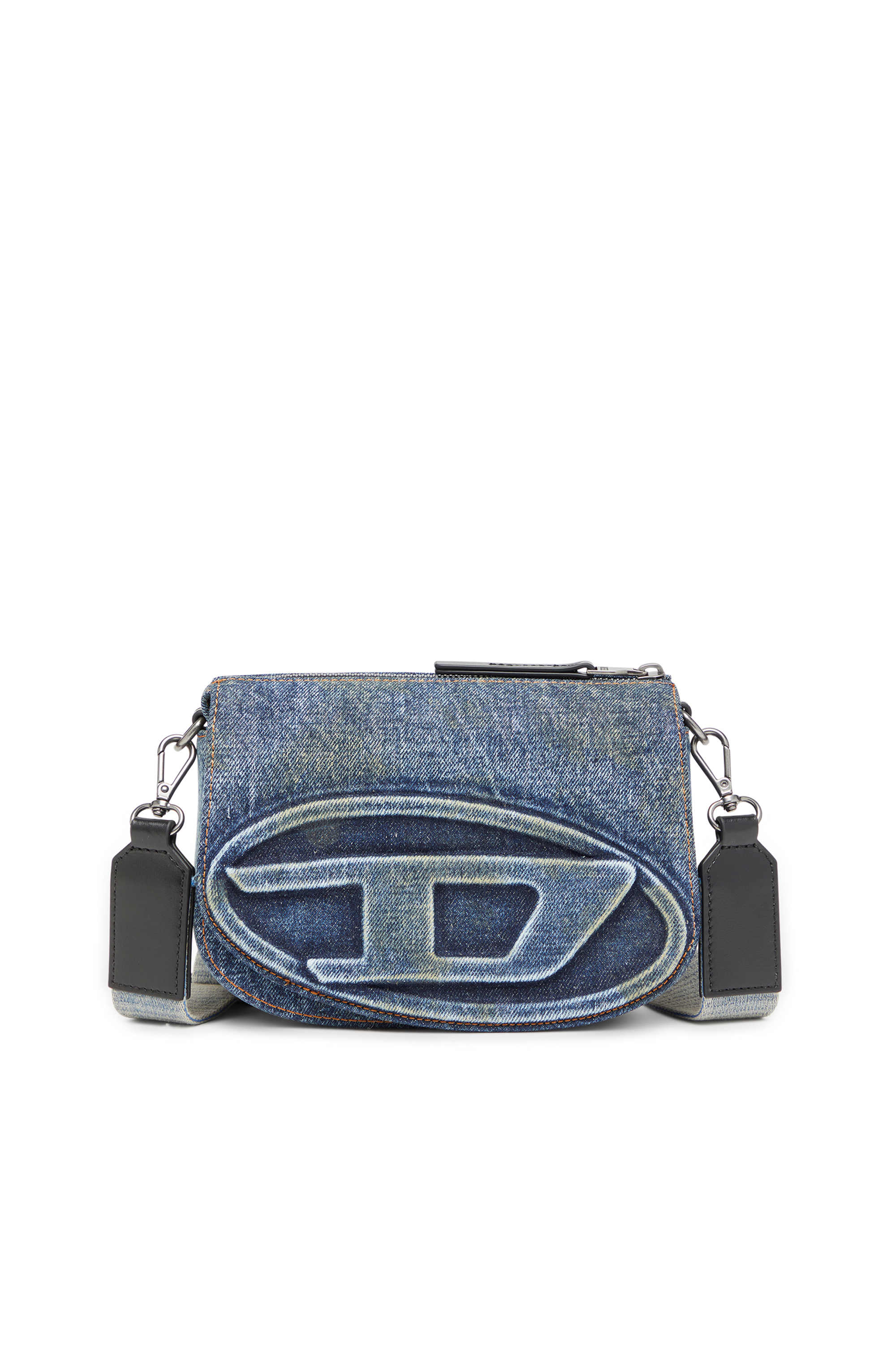 Diesel - 1DR CAMERA BAG, Camera bag in denim solarizzato Unisex in Blu - 1