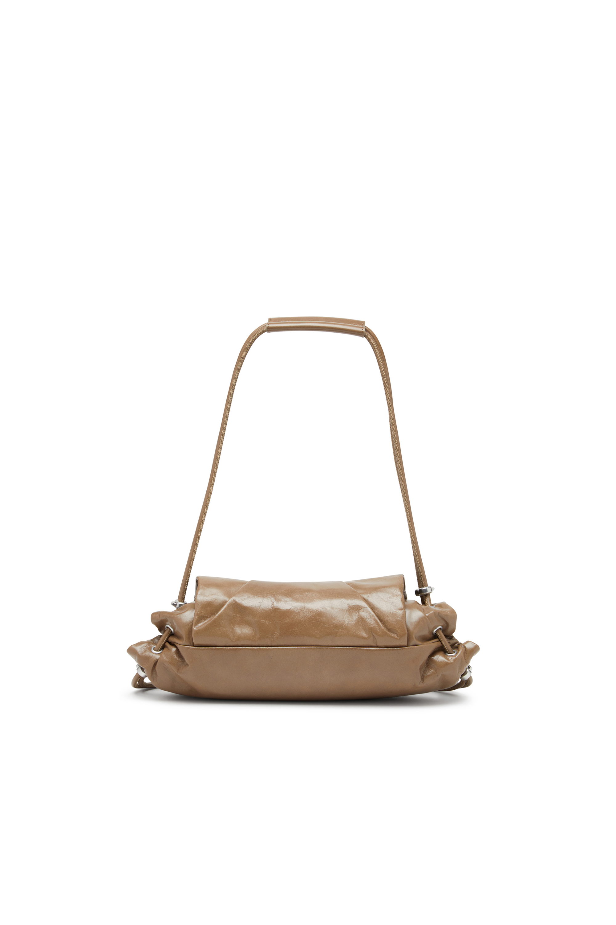Diesel - SCRUNCH-D SHOULDER S, Scrunch-D S-Borsa a spalla in pelle arricciata Donna in Marrone - 2