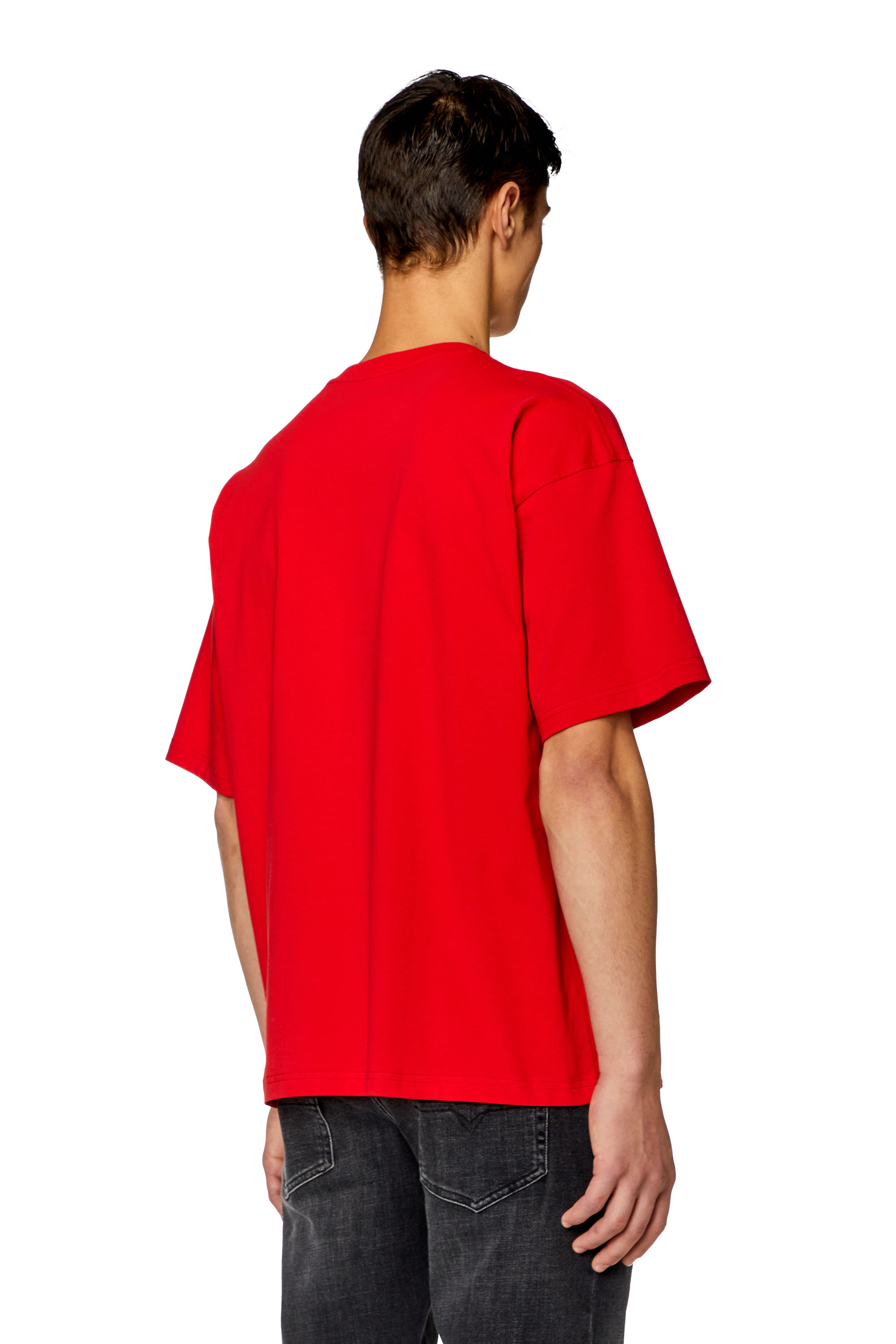 Diesel - T-BOXT, T-shirt con logo sovrapposto Uomo in Rosso - 3