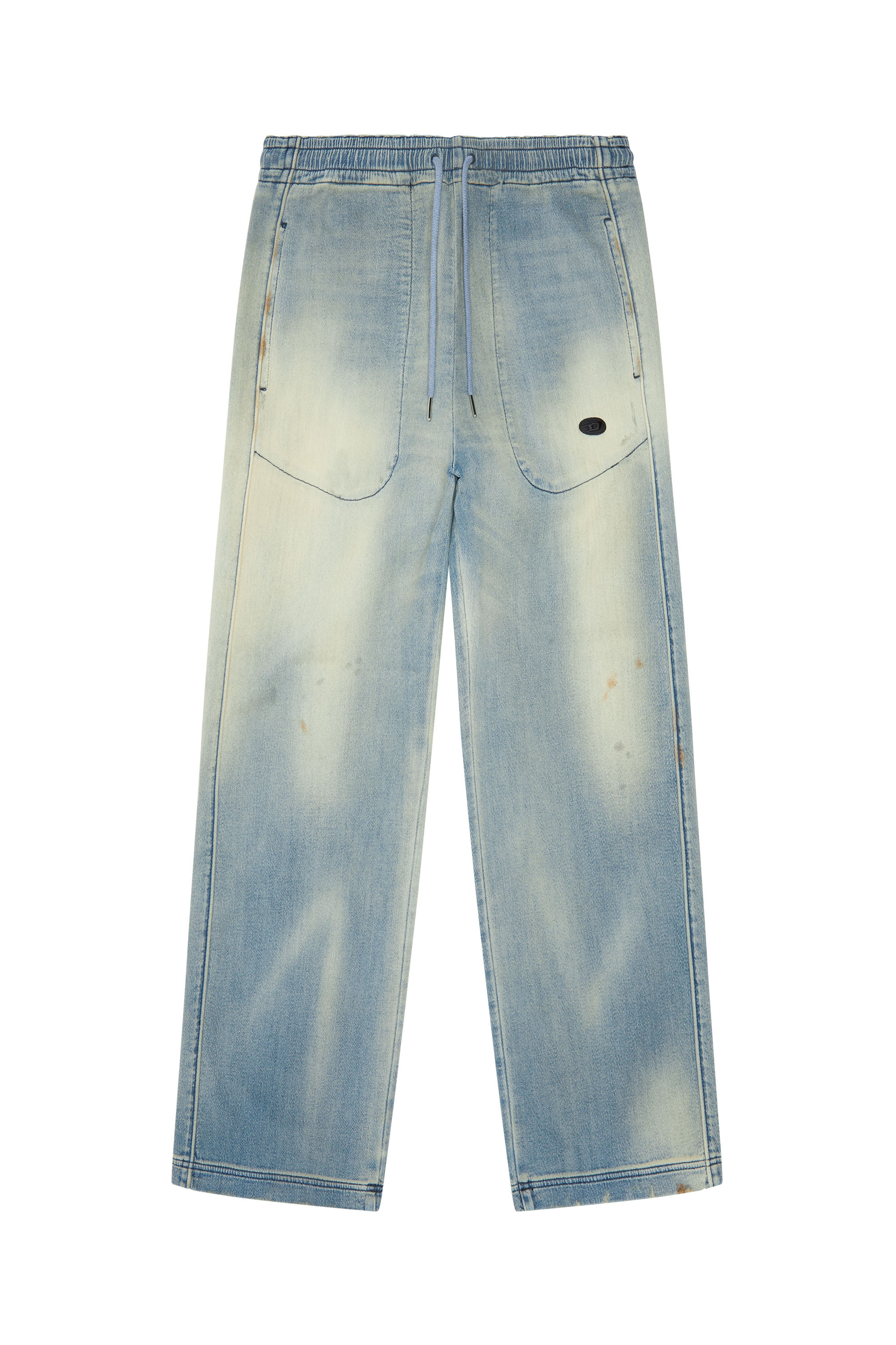 Diesel - D-Martians Track Denim 09G48 Straight, Blu Chiaro - Image 7