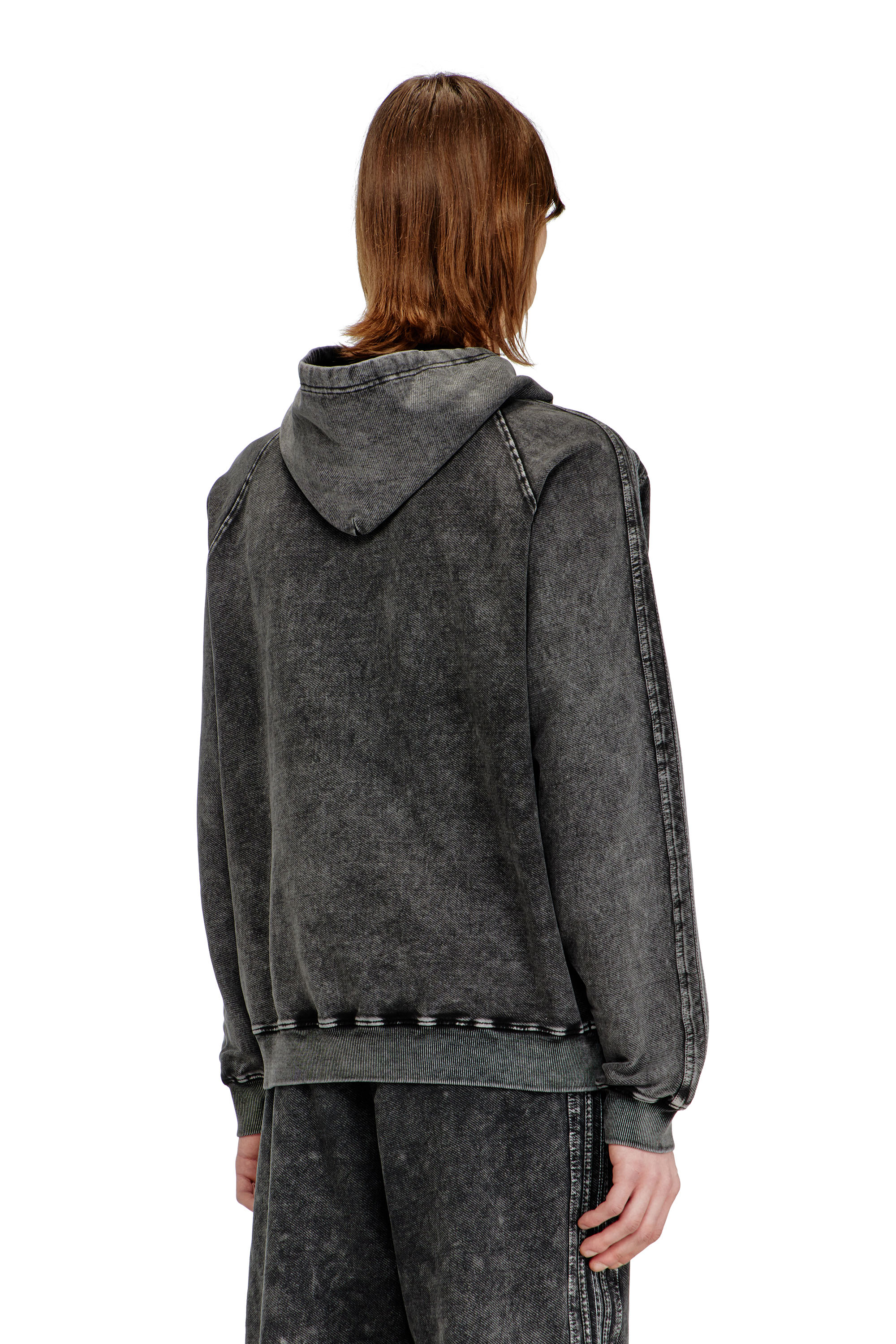 Diesel - S-ALTBOXT-HOOD, Felpa con cappuccio in cotone lavato con ricamo Oval D Uomo in ToBeDefined - 3