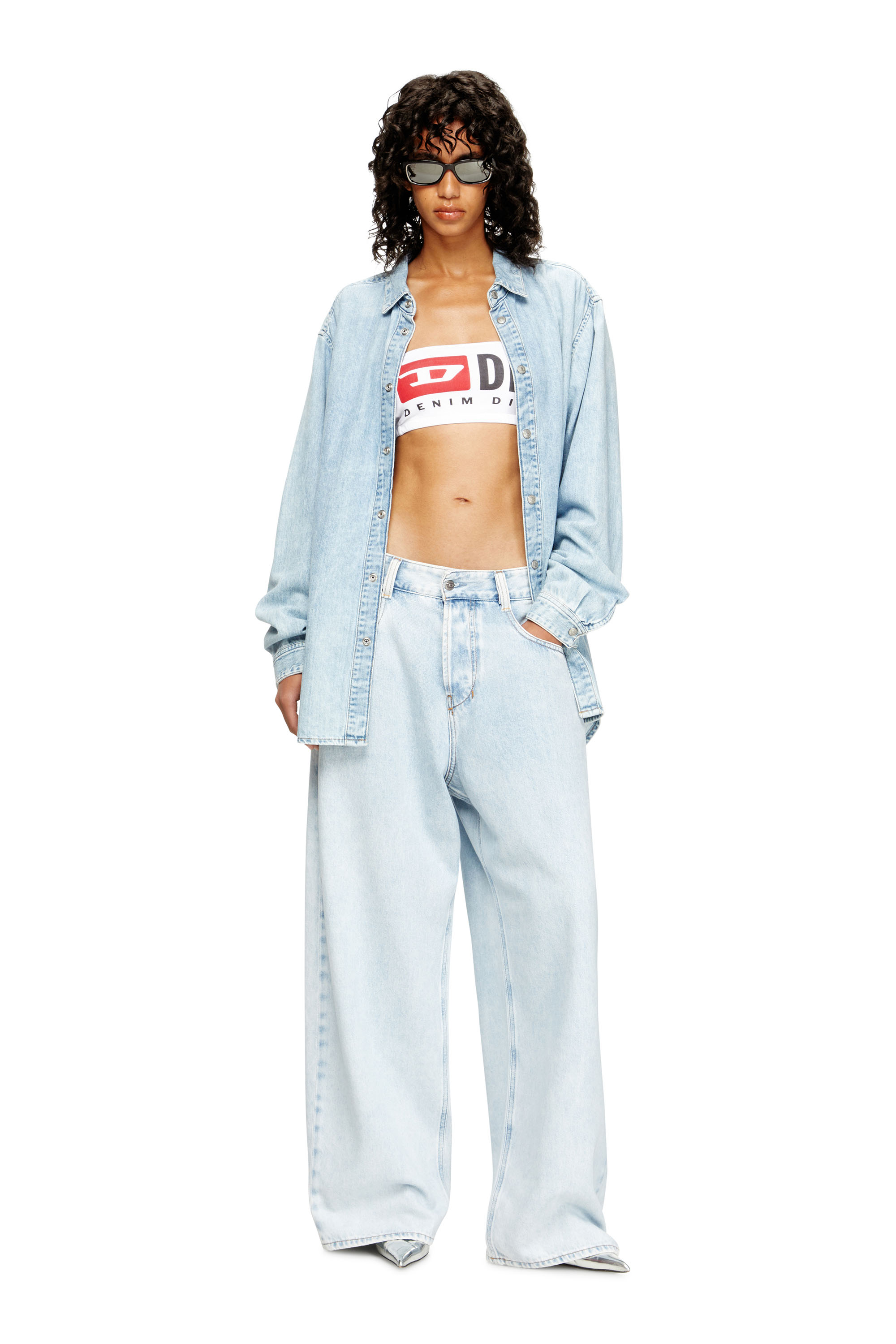 Diesel - UFSB-MELANIE, Reggiseno a fascia con maxi logo Donna in Bianco - 6