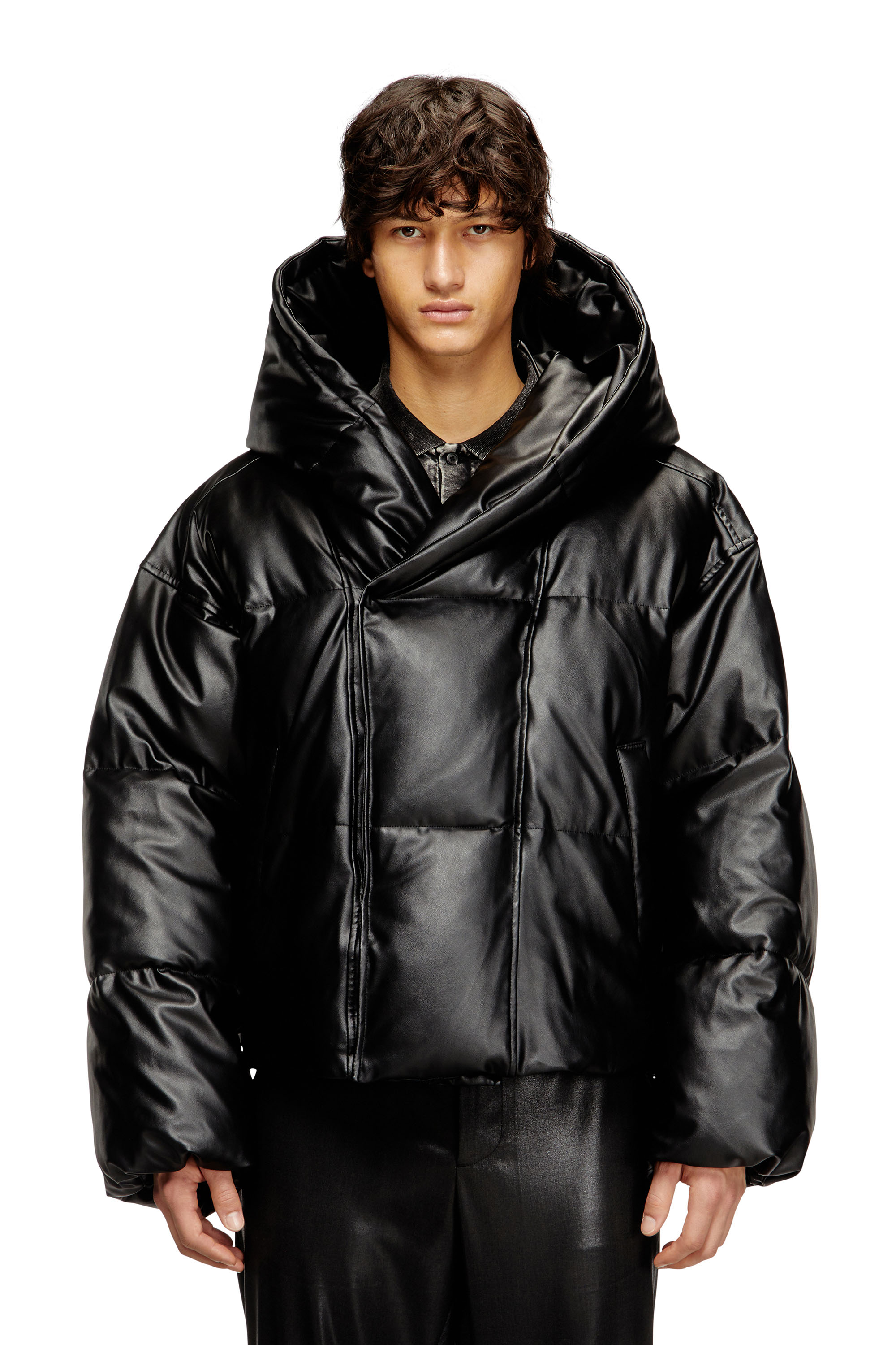 Diesel - W-MYLEY, Giacca imbottita in tessuto coated Uomo in Nero - 1