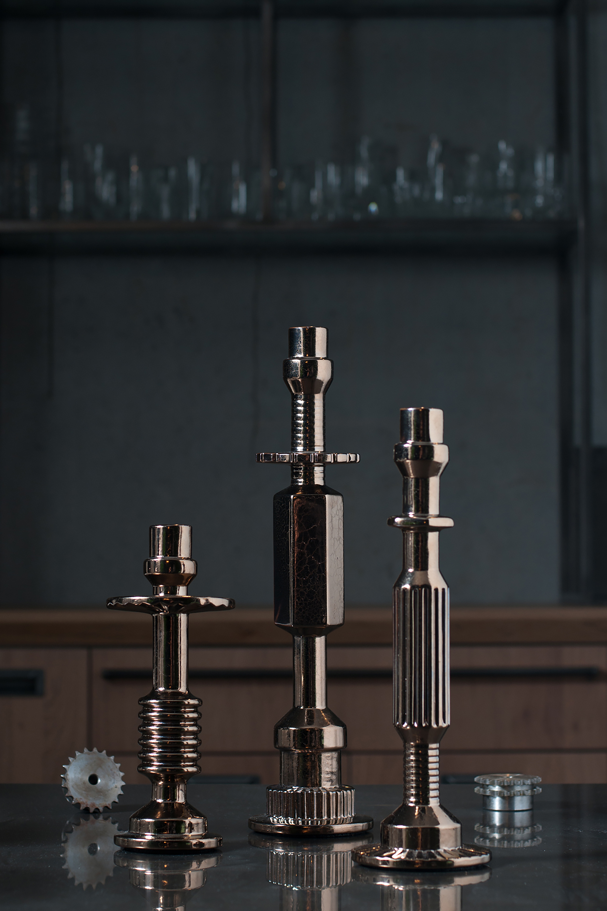 Diesel - 10952 TRANSMISSION, Candeliere grande in porcellana effetto bronzo Unisex in Marrone - 3