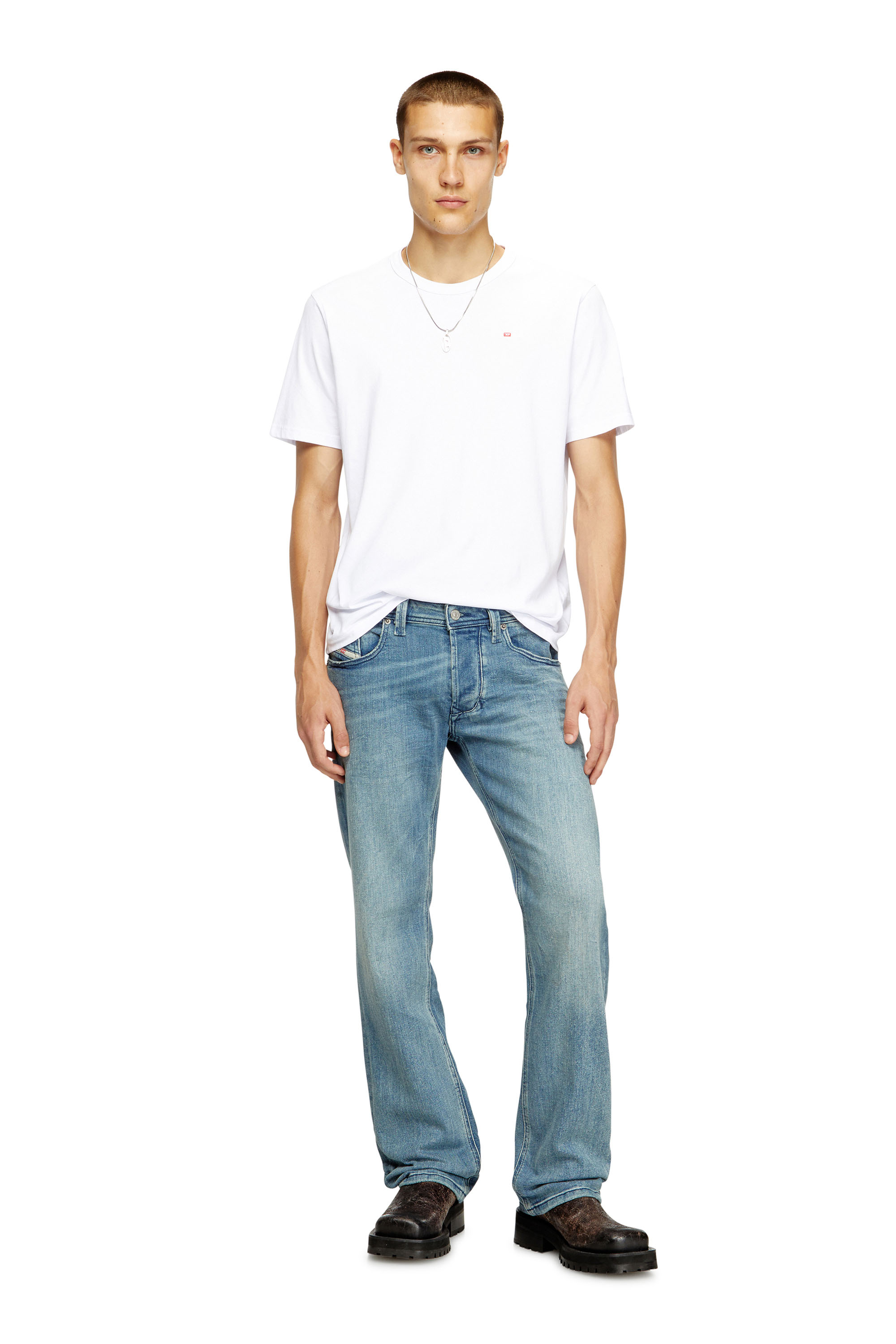 Diesel - T-ADJUST-MICRODIV, T-shirt con micro logo ricamato Unisex in Bianco - 3