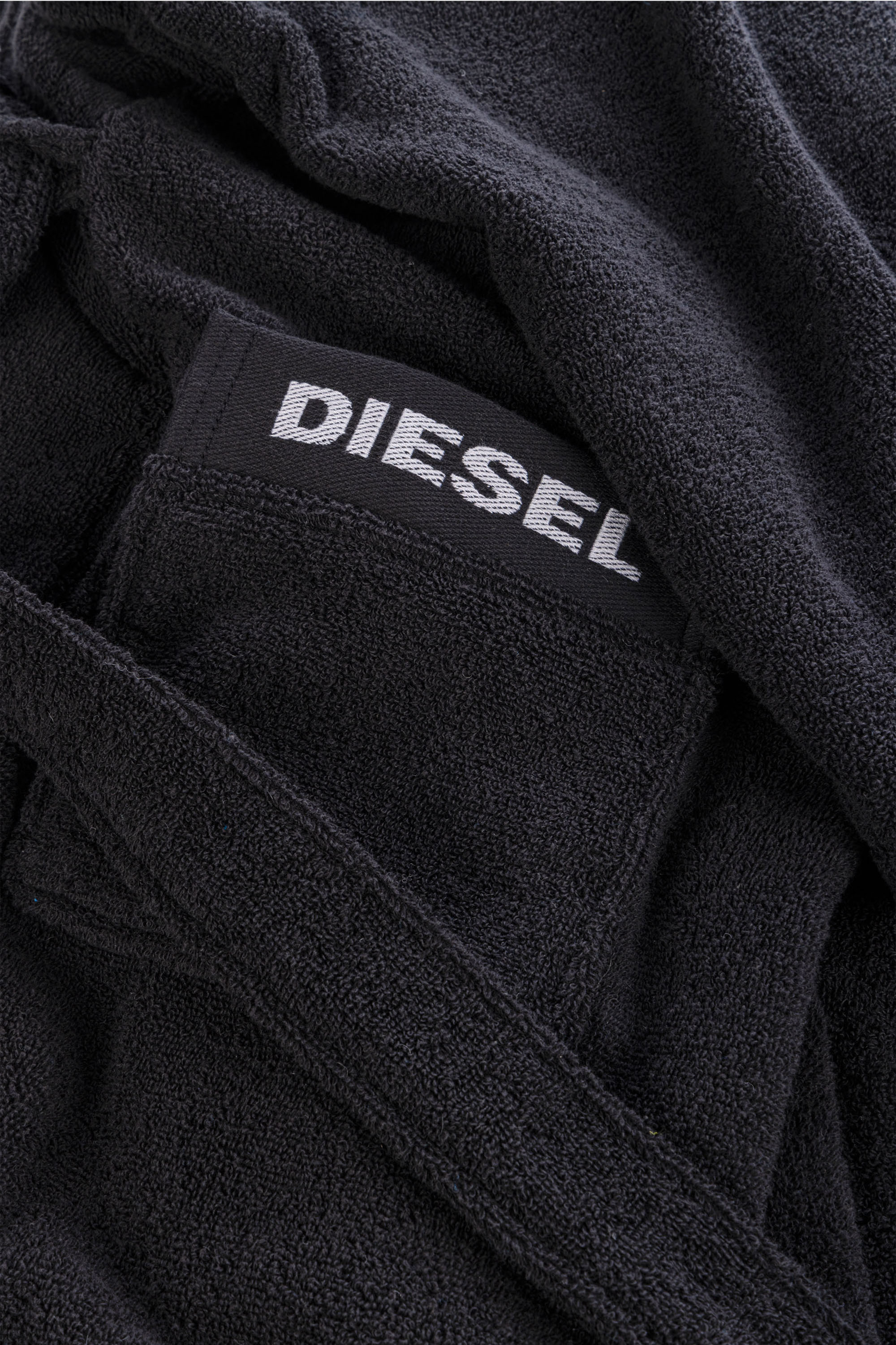 Diesel - 1015115 LOGO-COTTON BATHROBE SIZE M/L BL, Accappatoio in Spugna di Cotone, taglia M/L Unisex in Nero - 2