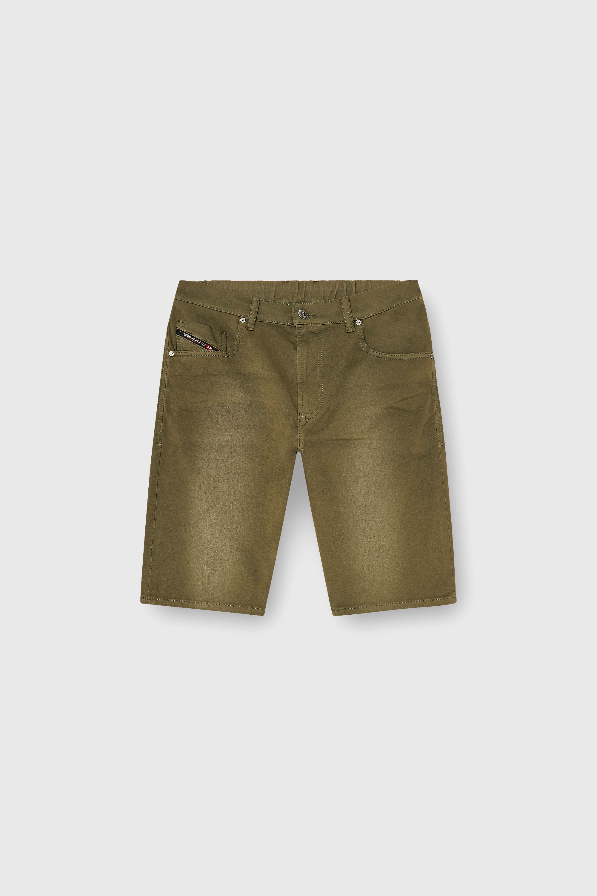 Diesel - 2033 D-KROOLEY-SHORT-BW JOGG, Pantaloni corti slim in denim colorato Uomo in Verde - 2
