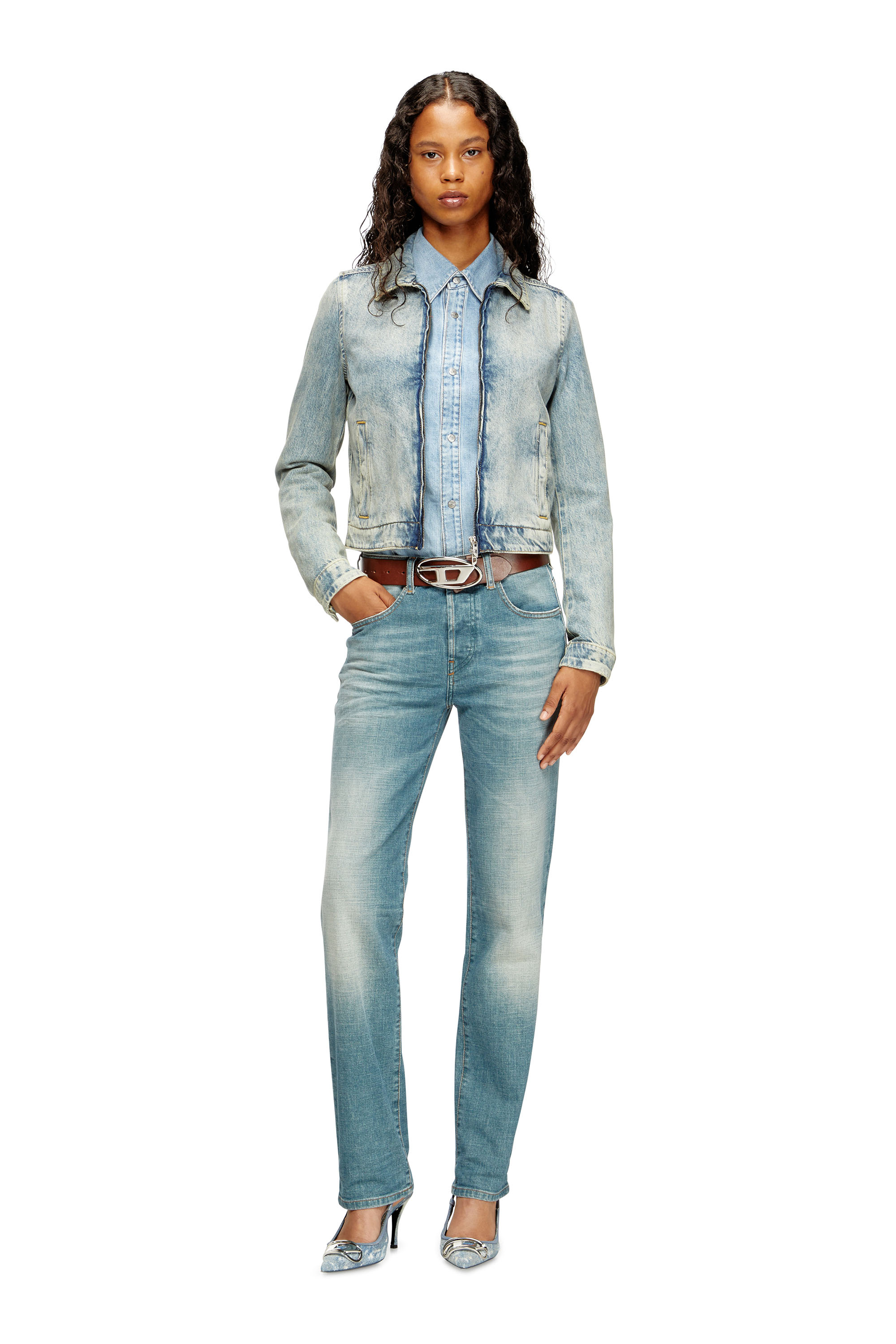 Diesel - Regular Jeans 1989 D-Mine 09M58 Donna, Blu medio - Image 2