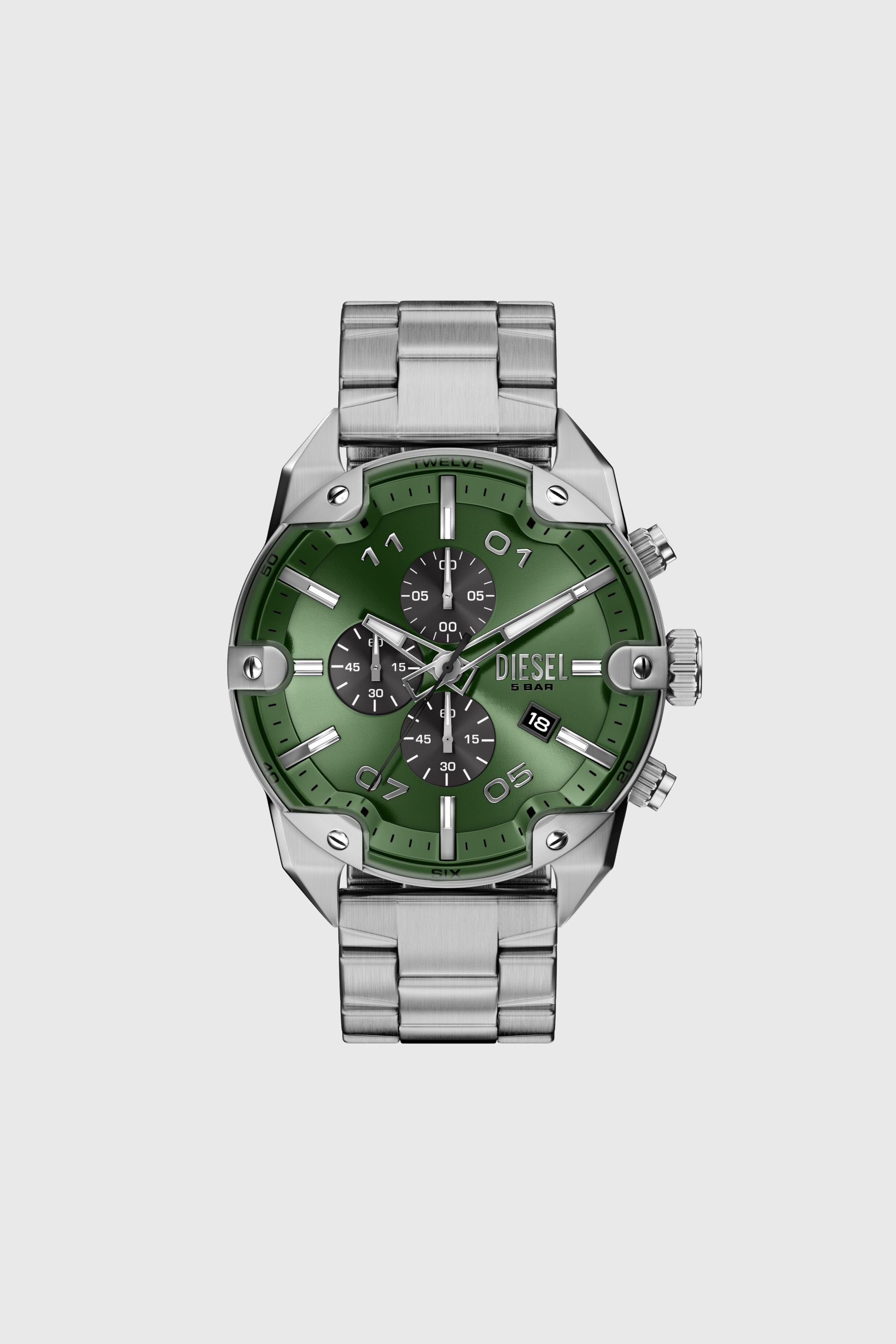 Diesel - DZ4712 WATCH, Orologio Spiked in acciaio inox con borchie Uomo in Argento - 1