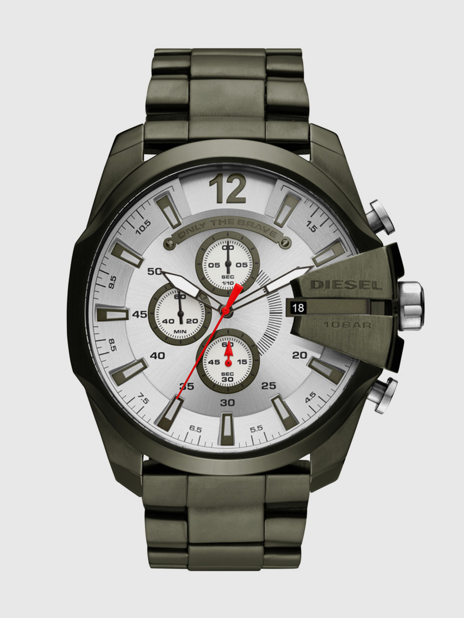 Diesel - DZ4478, Orologio verde oliva con scritta Diesel, 51 mm Uomo in Verde - 1