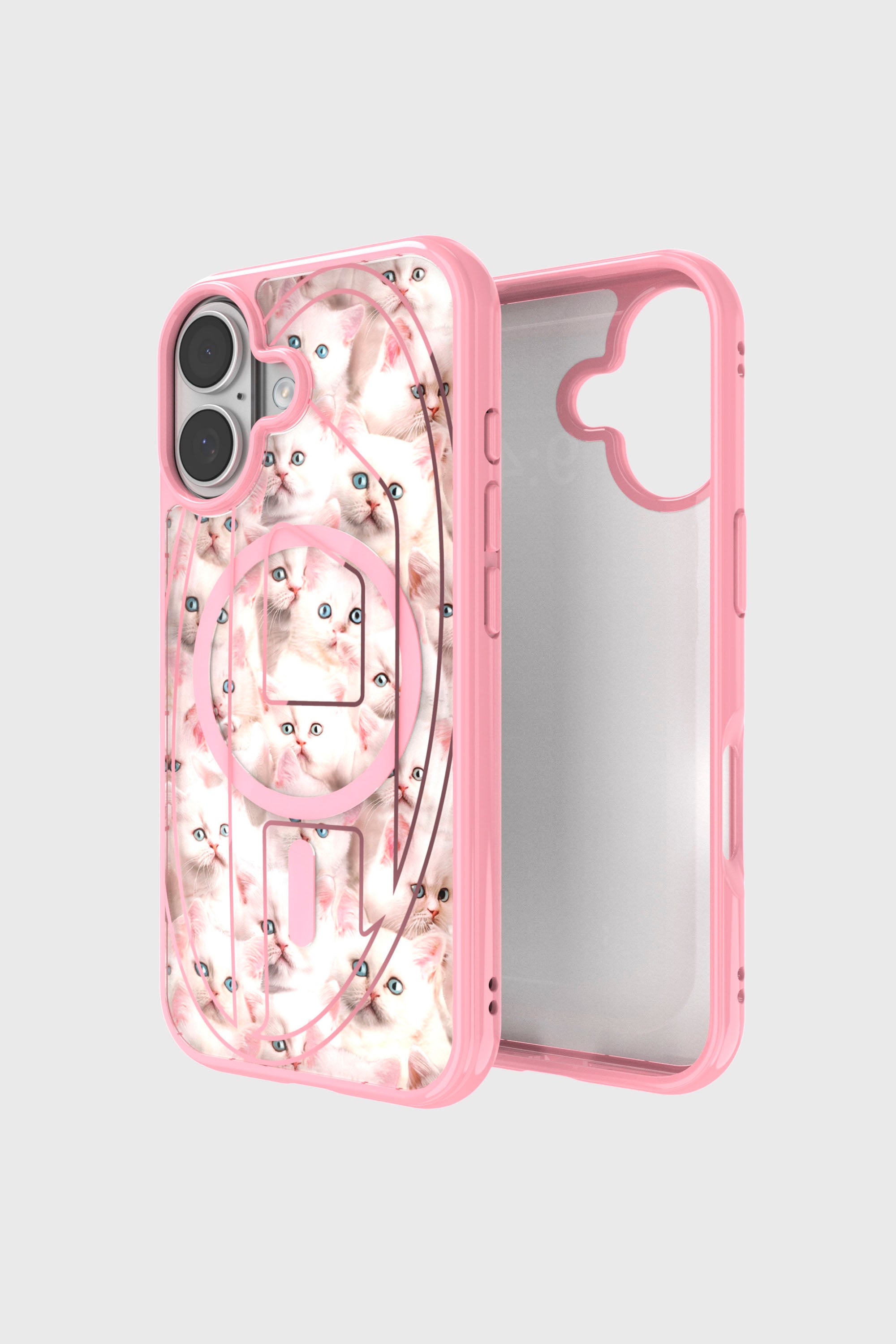 Diesel - 60423 AOP CASE, Custodia Oval D Cats con Magsafe per iPhone 17 Unisex in Rosa - 1