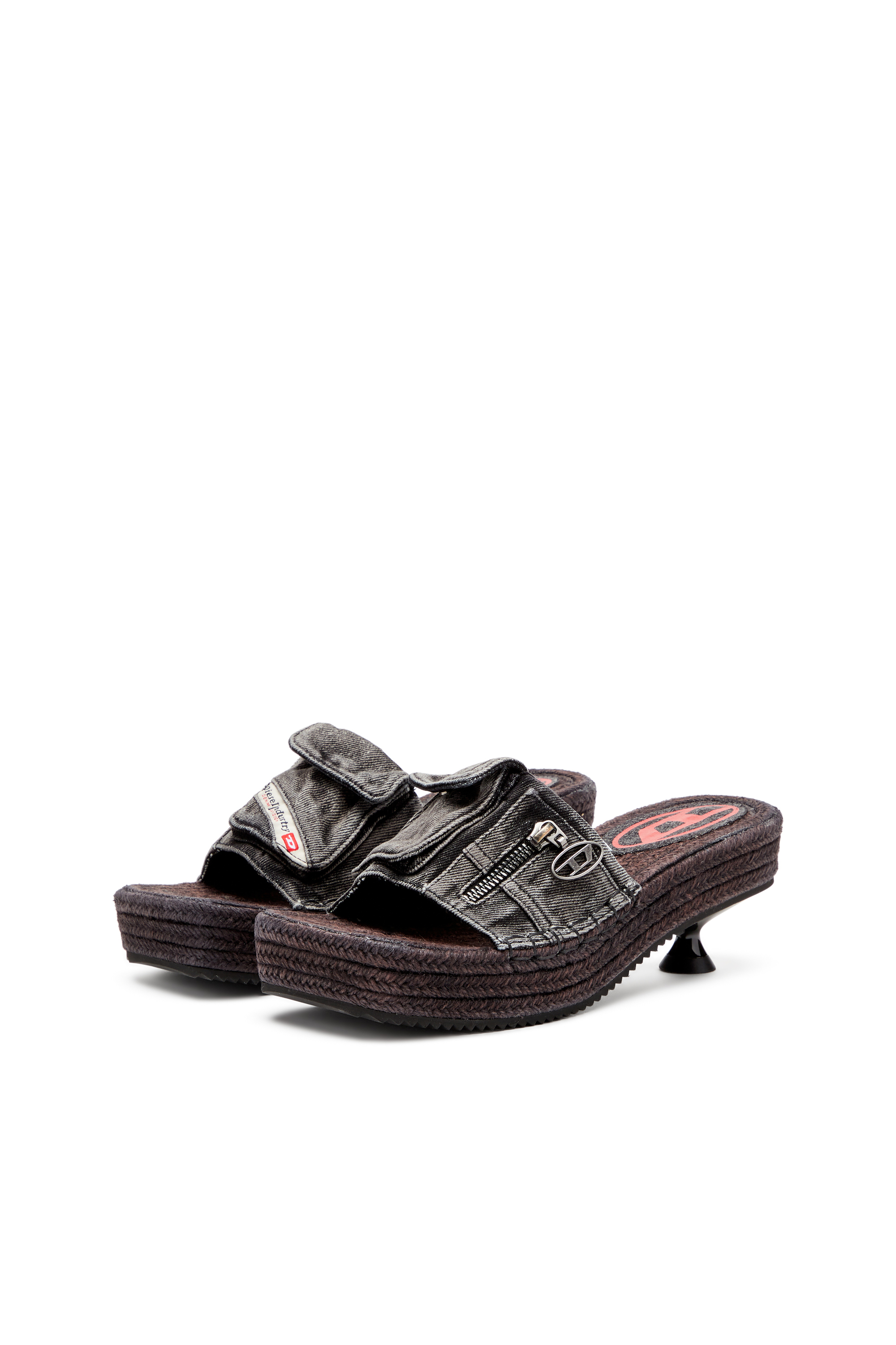 Diesel - D-IBIZA 40 PCK, D-Ibiza-Platform espadrilles in denim Donna in Nero - 8